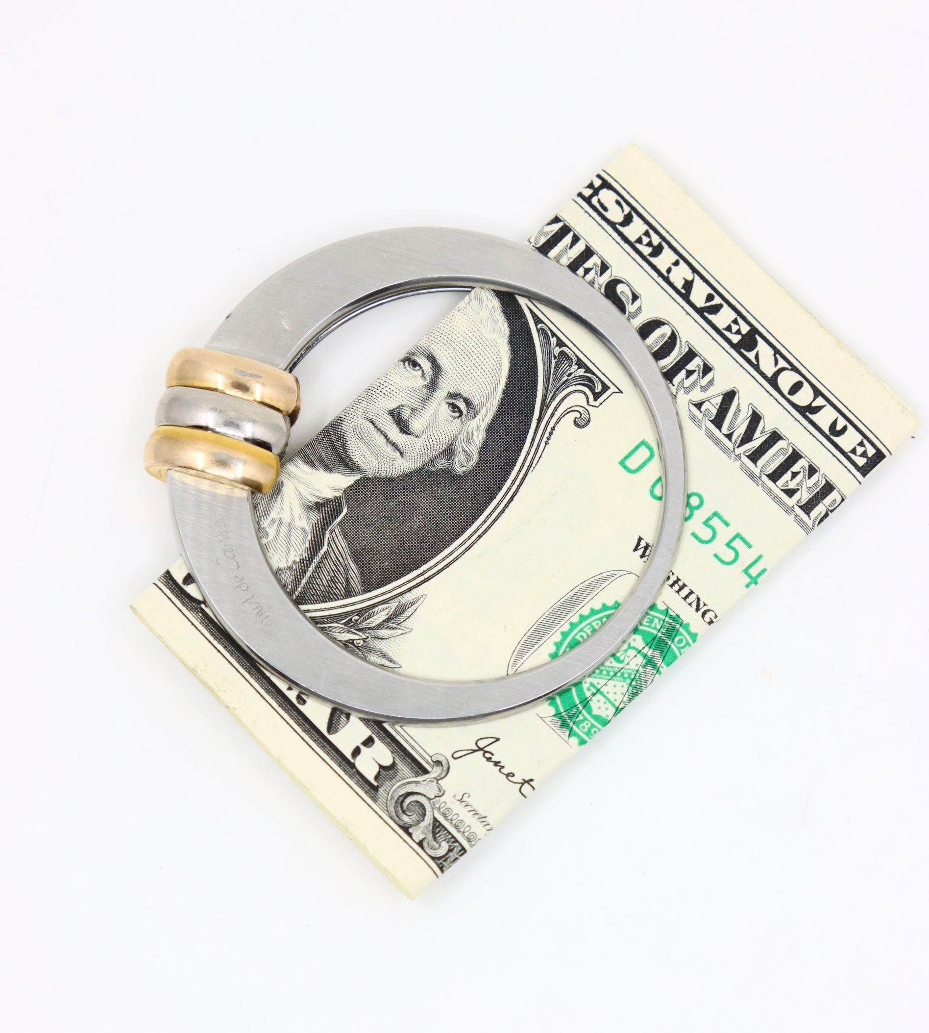 Vintage Cartier Silver & Gold Vendome Money Bill Clip