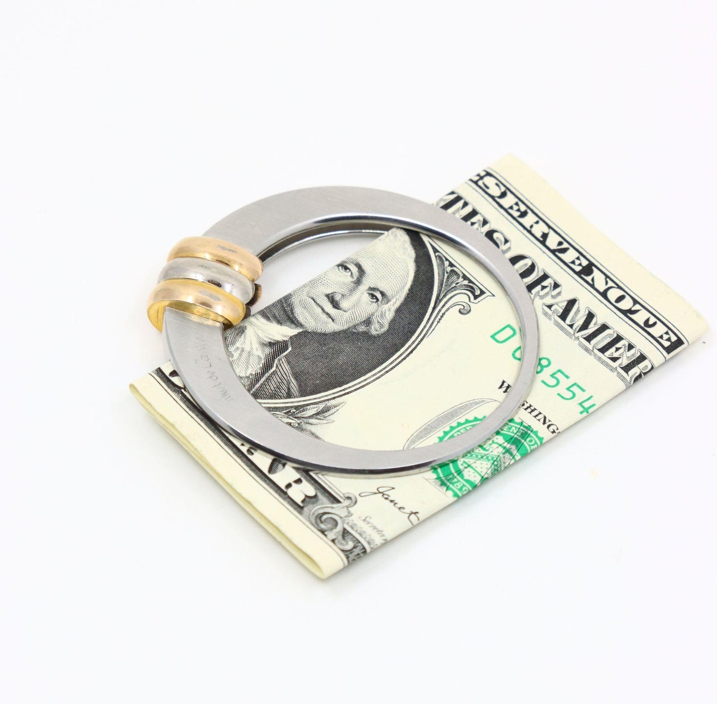 Vintage Cartier Silver & Gold Vendome Money Bill Clip