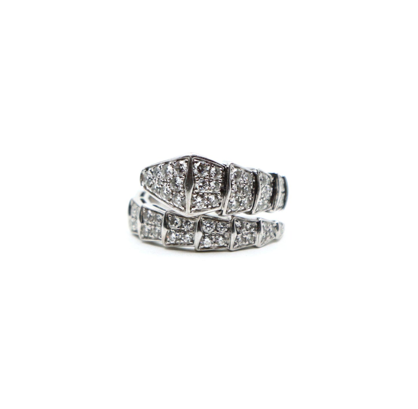 BVLGARI 18K White Gold Serpenti Viper Ring & Earrings Set