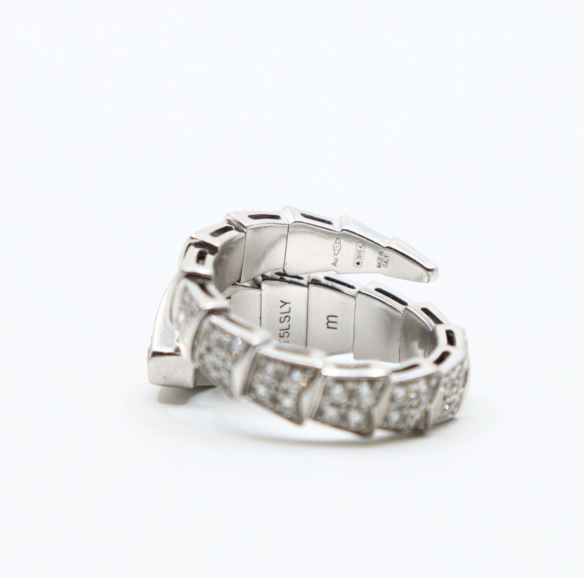 BVLGARI 18K White Gold Serpenti Viper Ring & Earrings Set