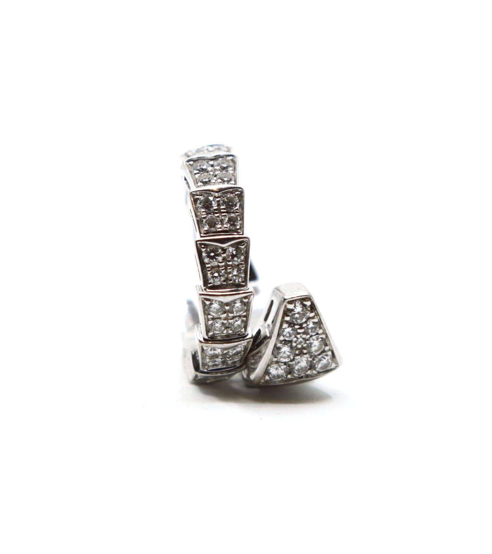 BVLGARI 18K White Gold Serpenti Viper Ring & Earrings Set