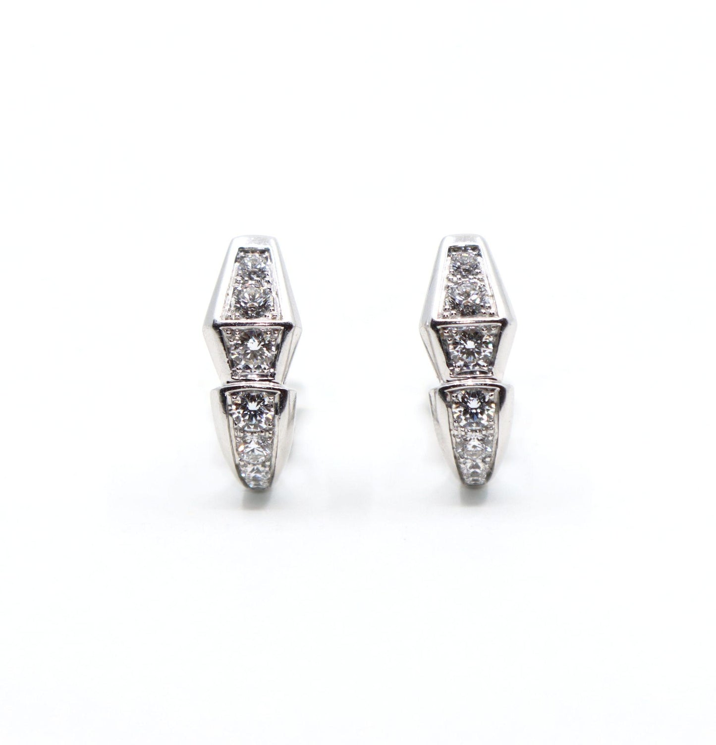 BVLGARI 18K White Gold Serpenti Viper Ring & Earrings Set