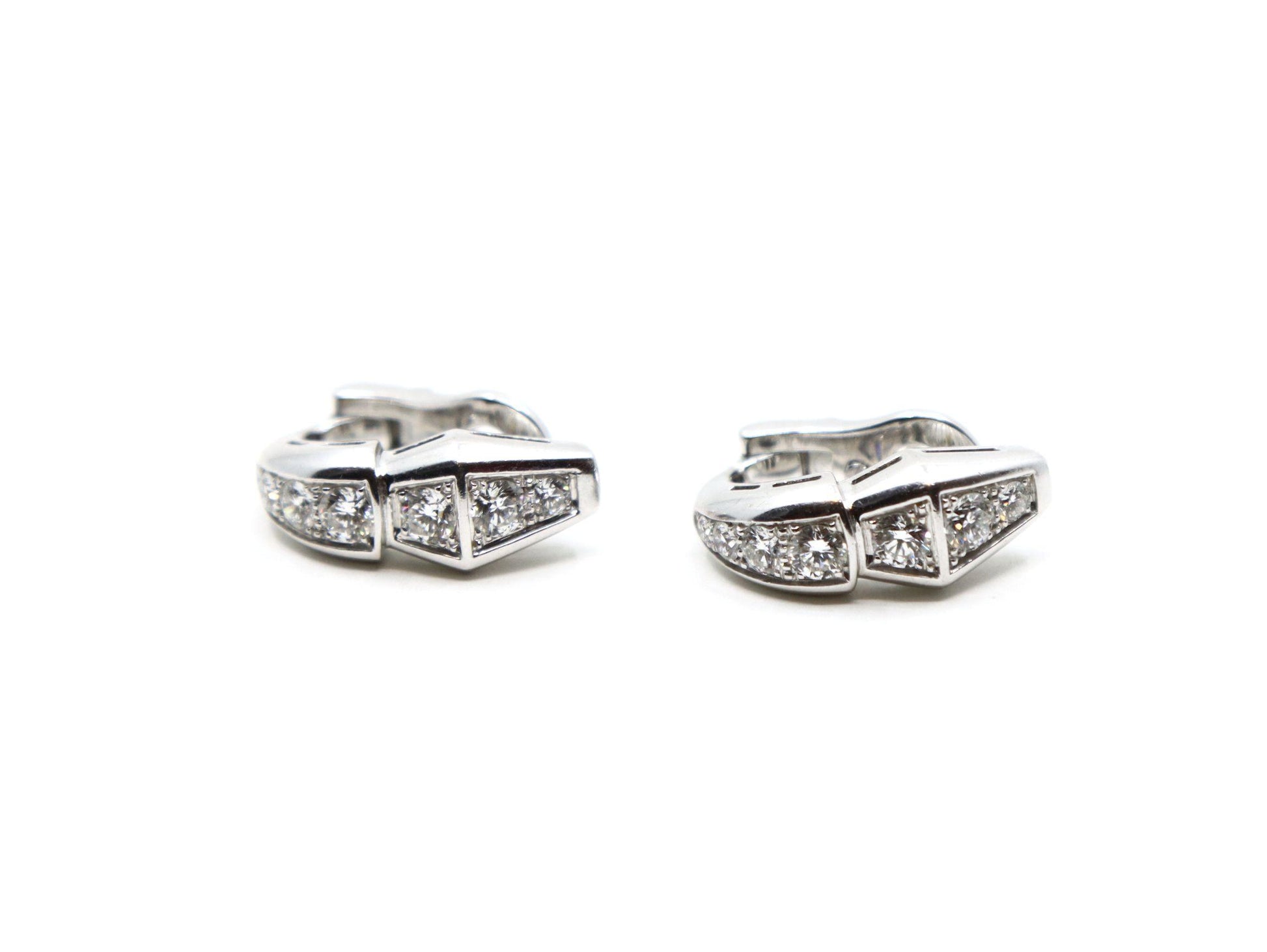 BVLGARI 18K White Gold Serpenti Viper Ring & Earrings Set