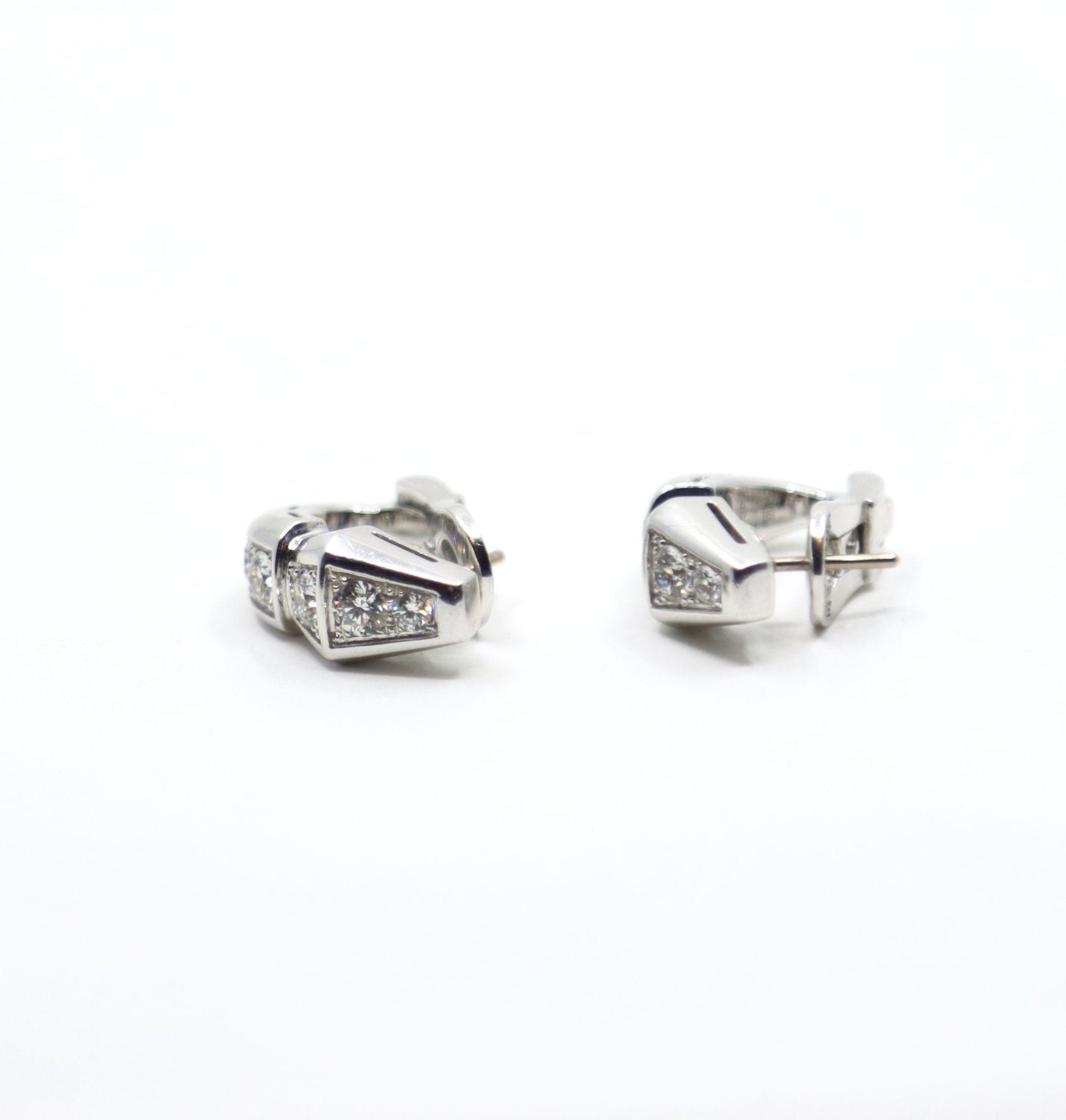 BVLGARI 18K White Gold Serpenti Viper Ring & Earrings Set