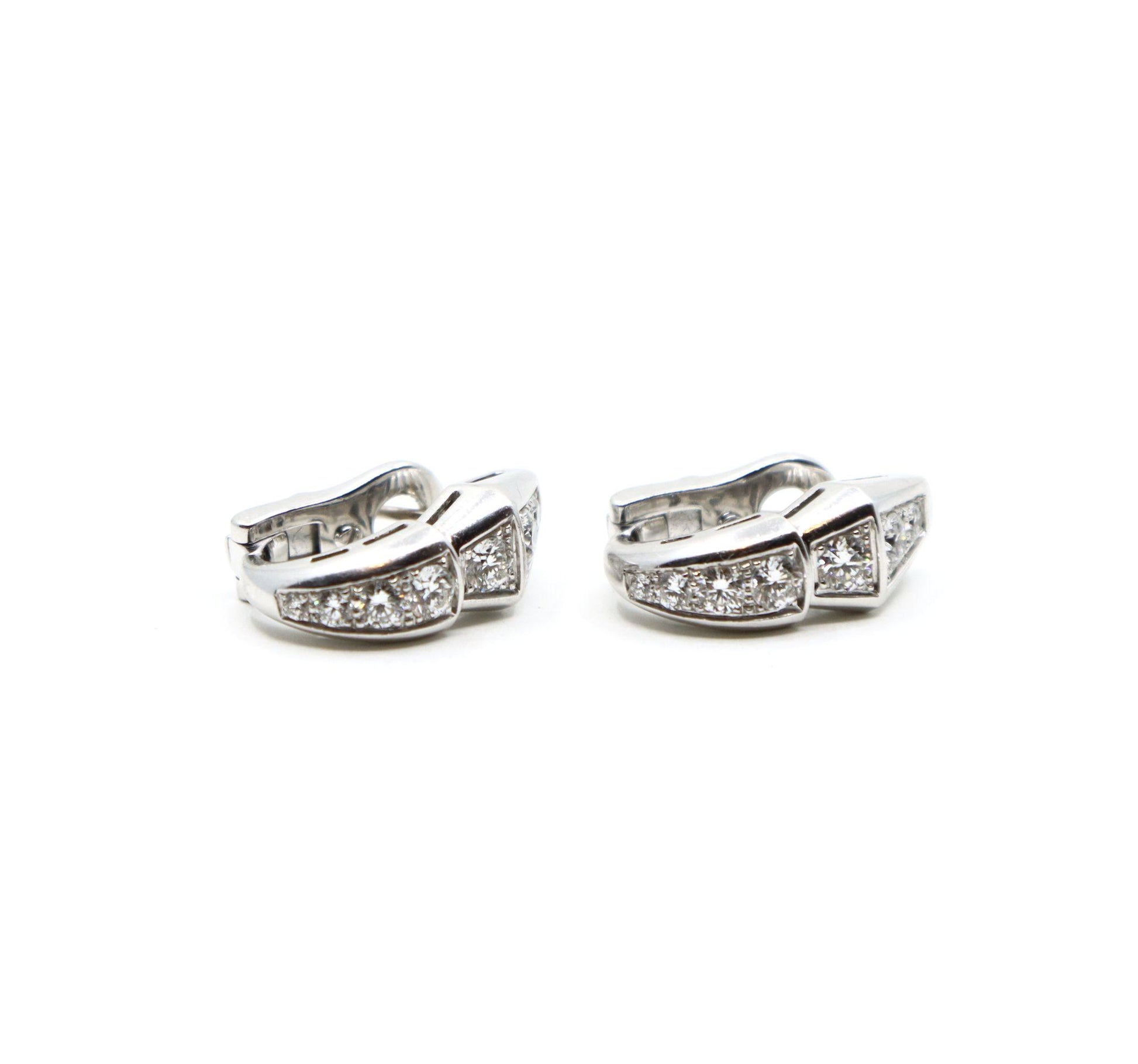 BVLGARI 18K White Gold Serpenti Viper Ring & Earrings Set