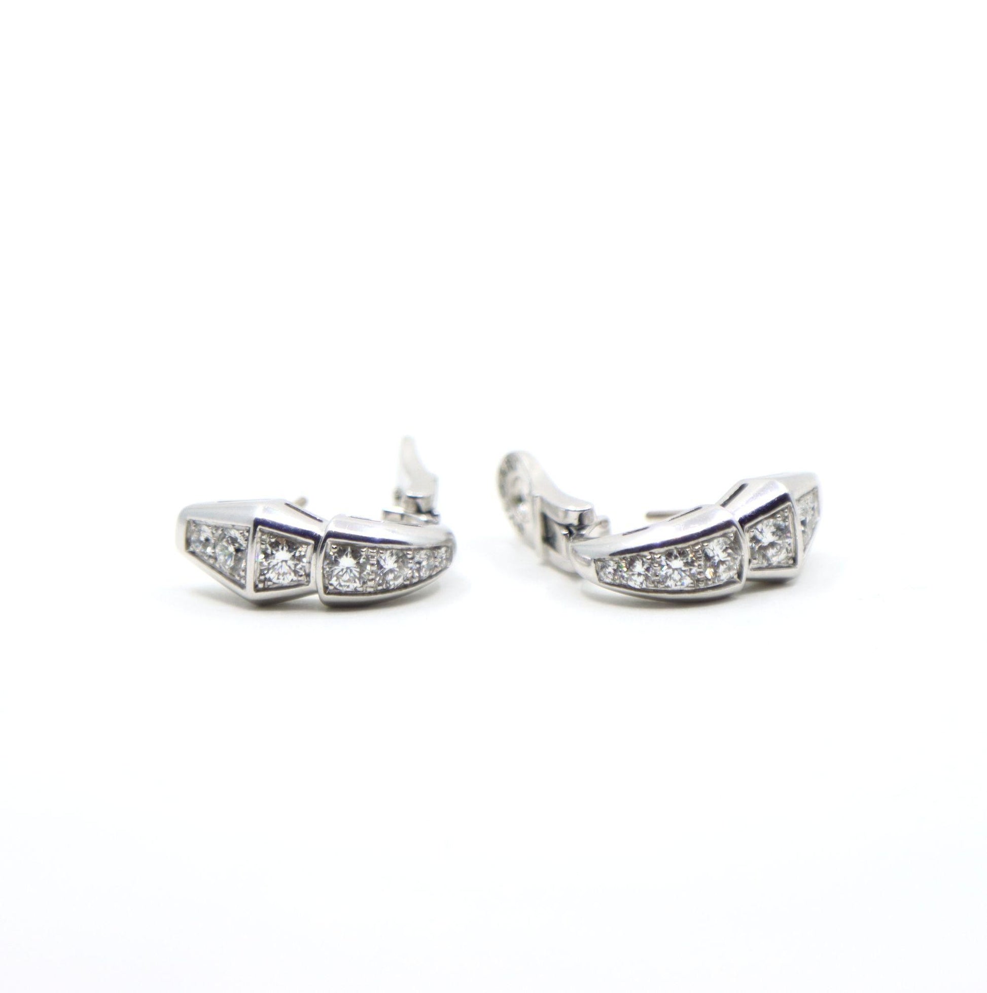 BVLGARI 18K White Gold Serpenti Viper Ring & Earrings Set