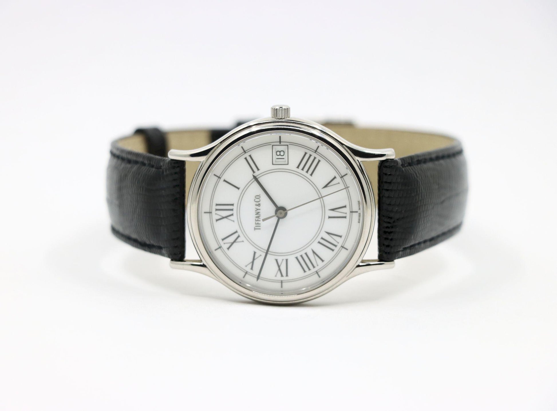 Tiffany & Co Black Leather Portfolio Watch