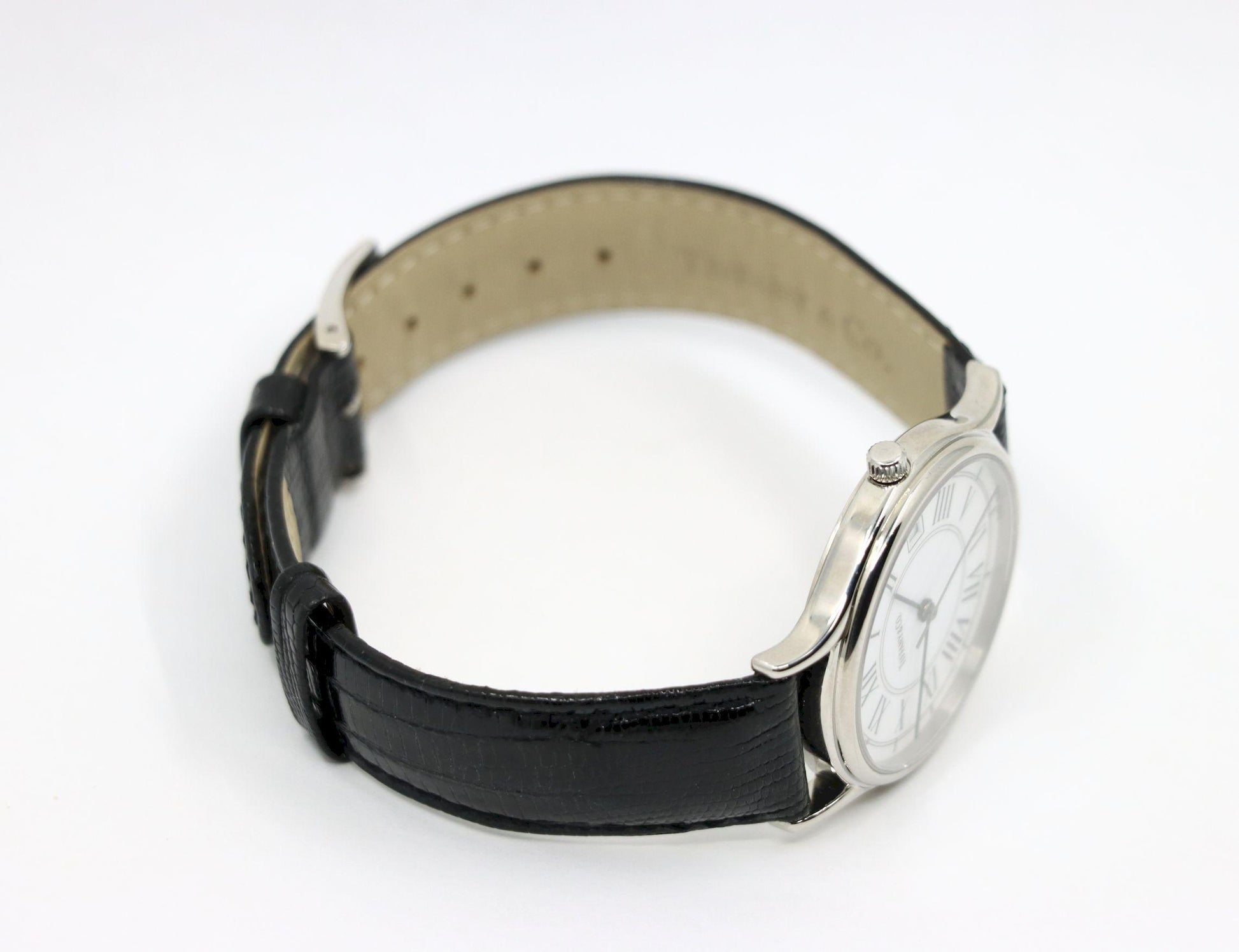 Tiffany & Co Black Leather Portfolio Watch