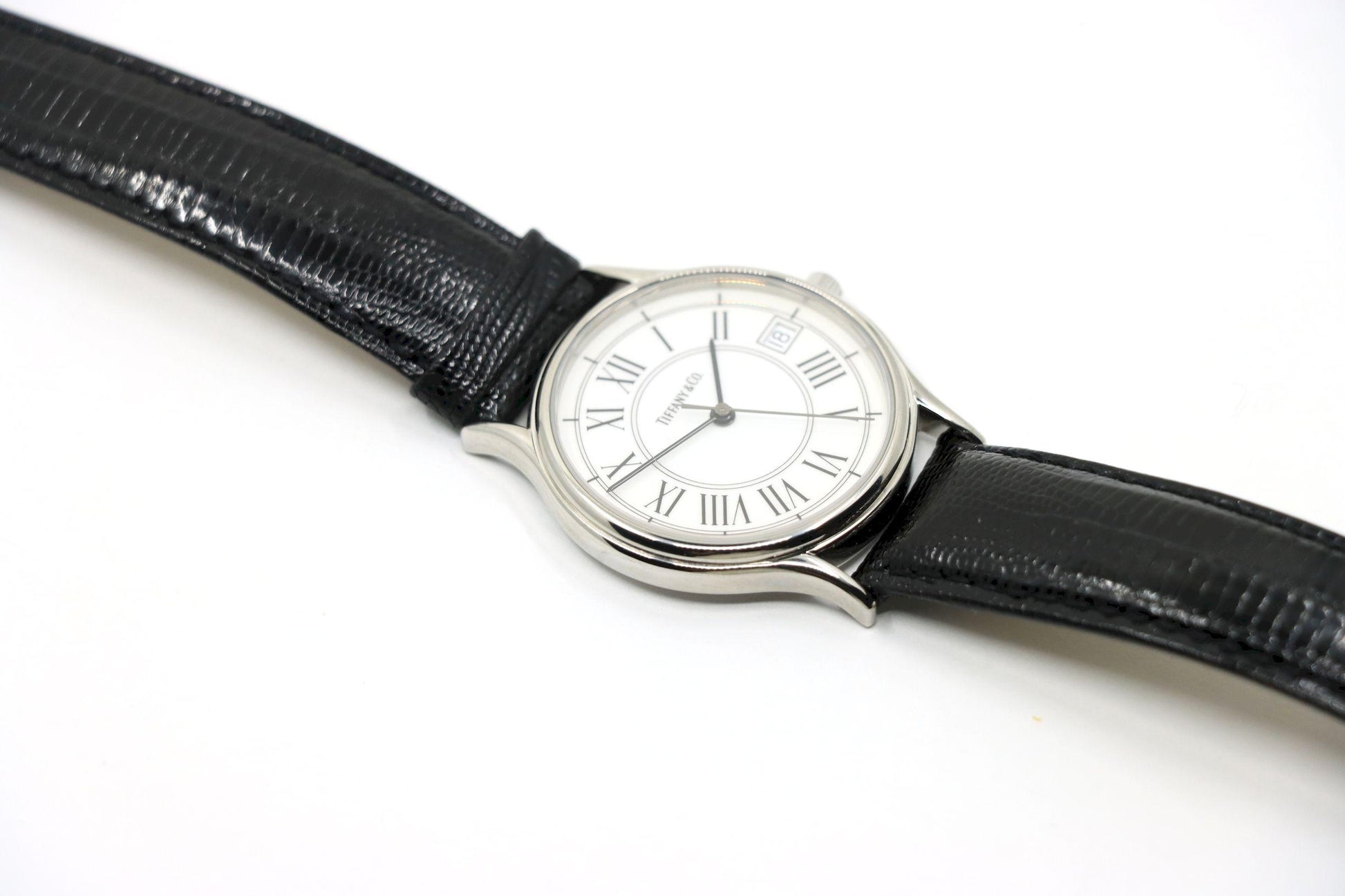 Tiffany & Co Black Leather Portfolio Watch