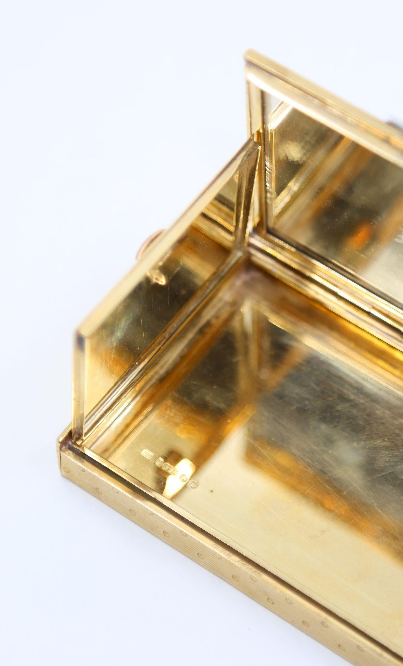 Antique Cartier 9CT Gold Diamond Ruby Compact Case