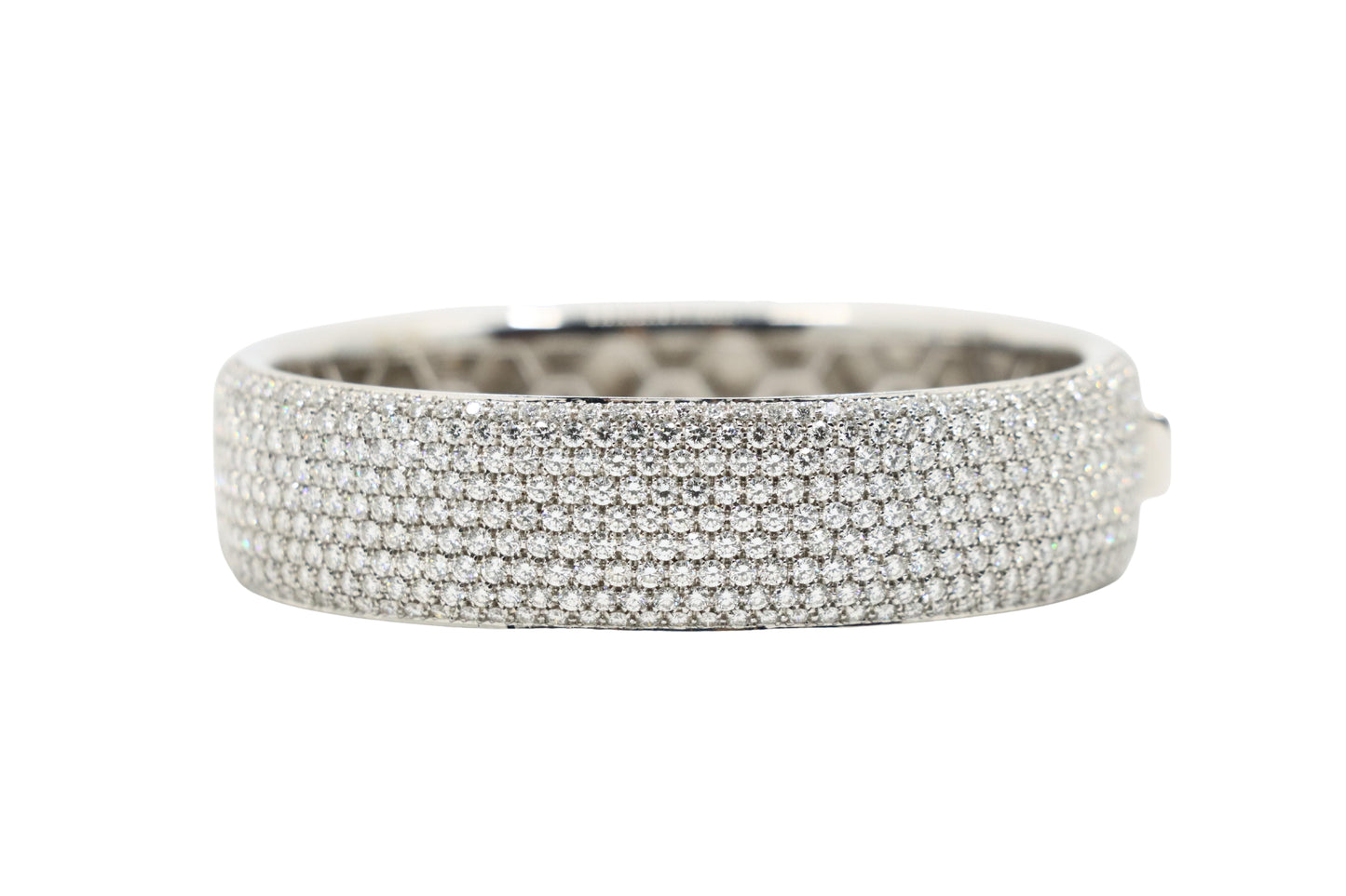 18K White Gold Diamond Pave Cuff Bracelet