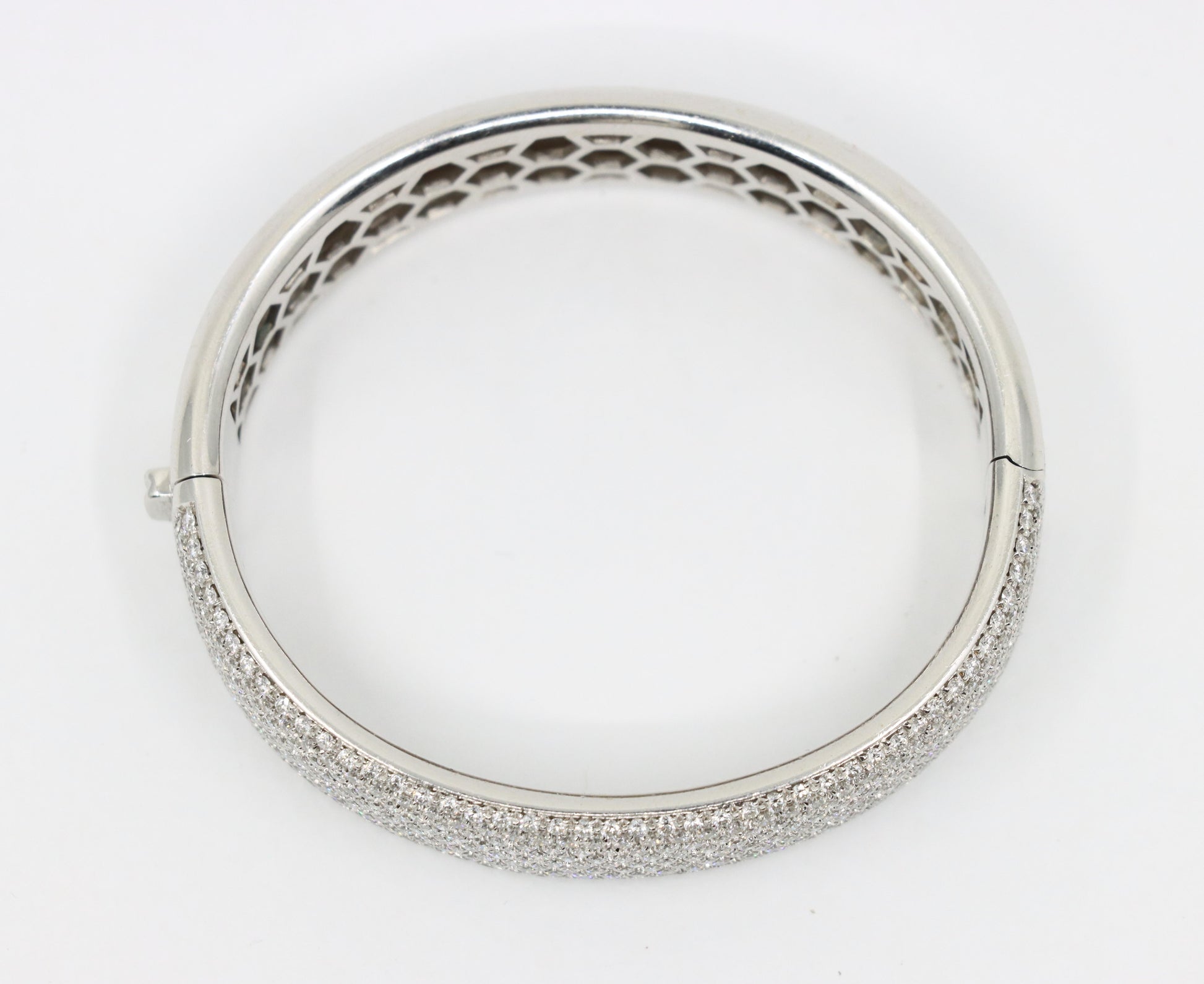 18K White Gold Diamond Pave Cuff Bracelet