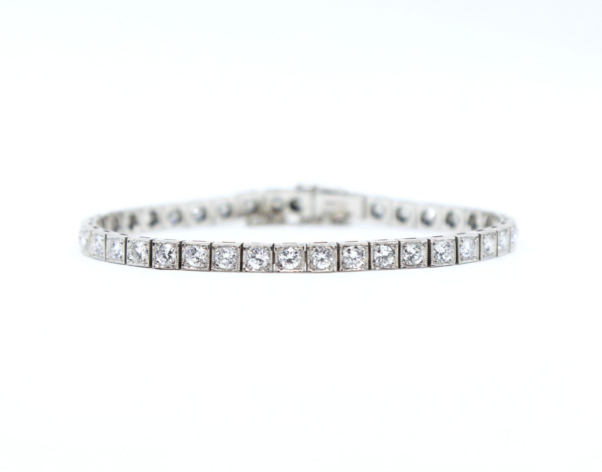 Vintage Platinum Diamond Tennis Bracelet
