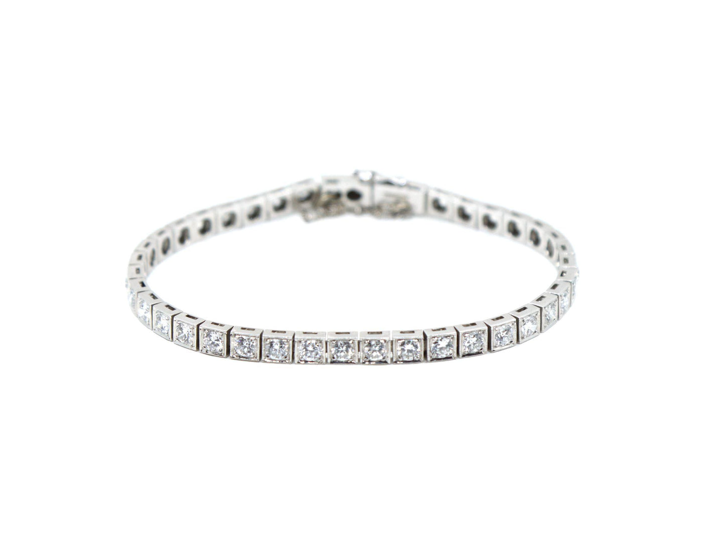 Vintage Platinum Diamond Tennis Bracelet