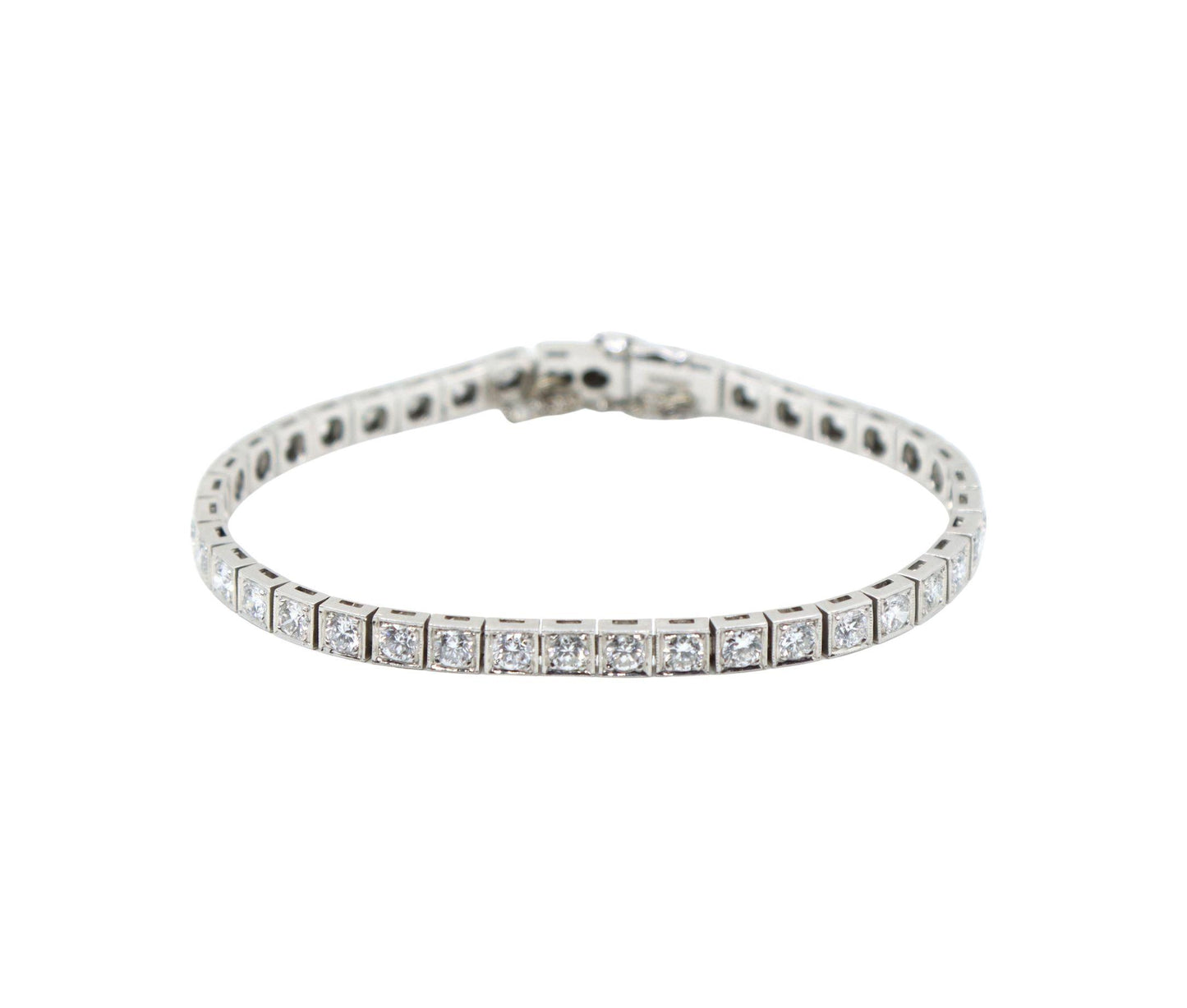 Vintage Platinum Diamond Tennis Bracelet