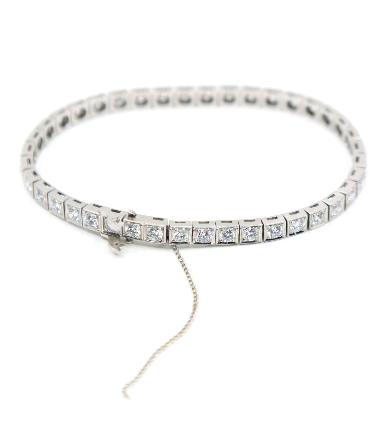 Vintage Platinum Diamond Tennis Bracelet