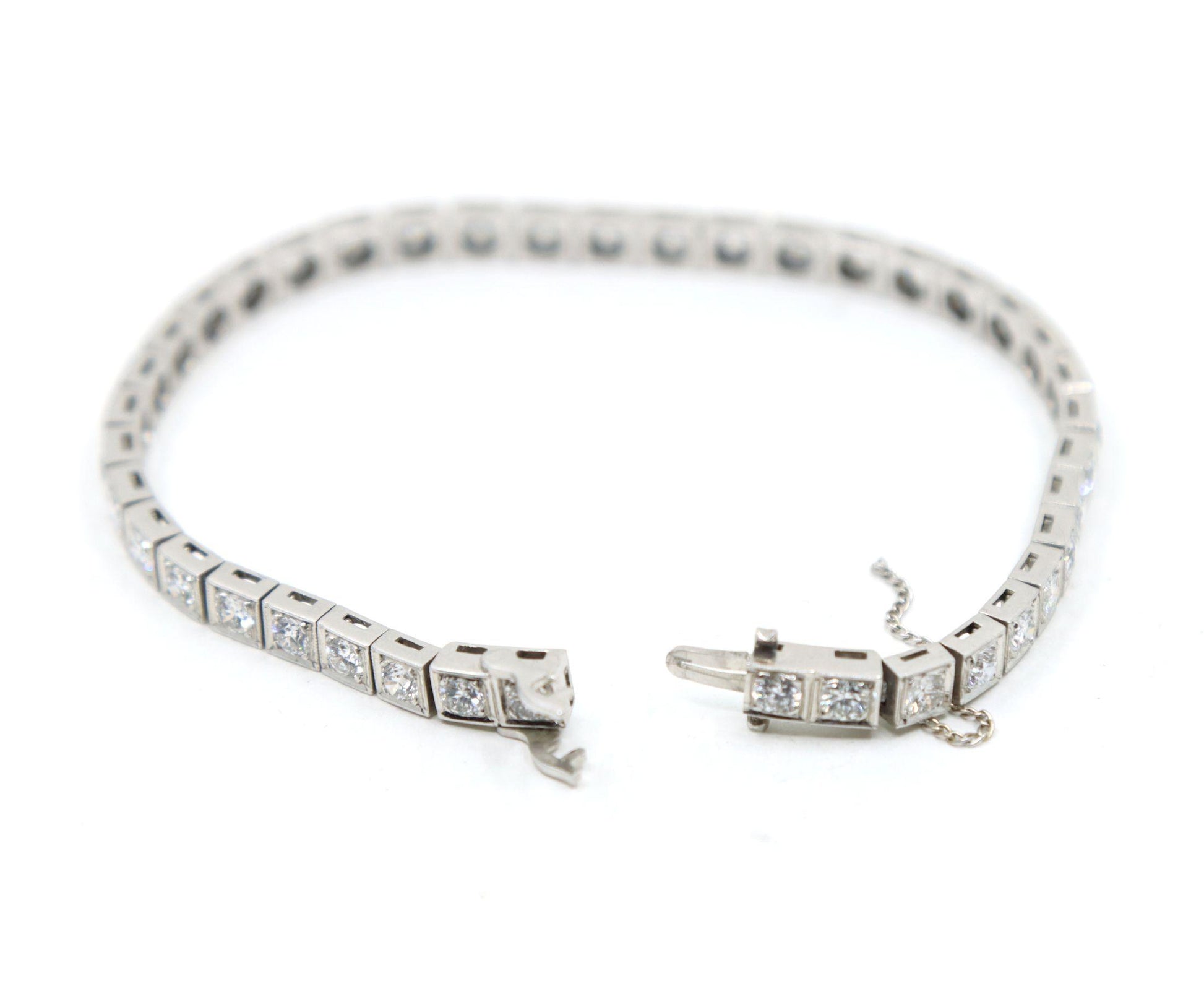 Vintage Platinum Diamond Tennis Bracelet