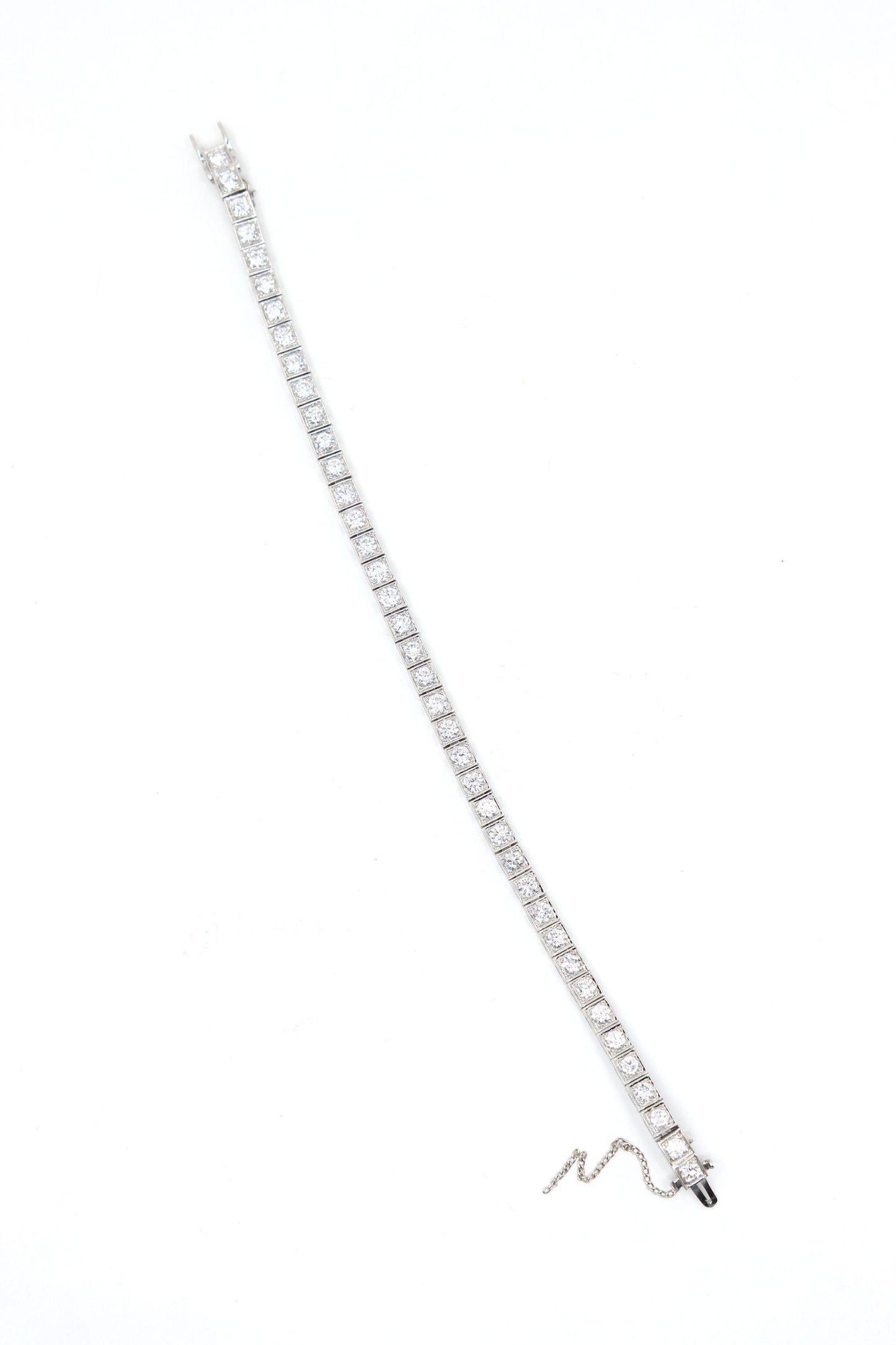 Vintage Platinum Diamond Tennis Bracelet