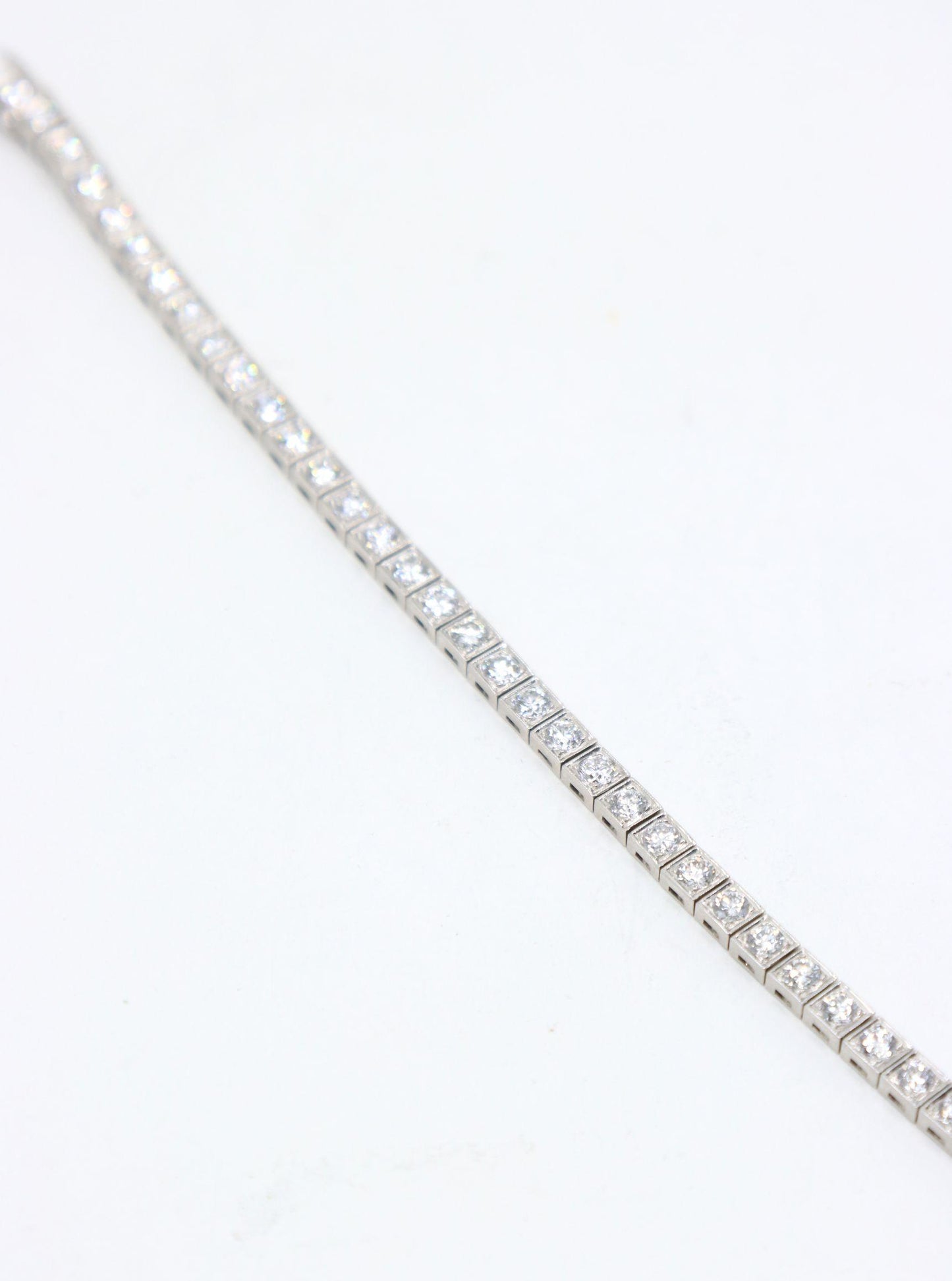 Vintage Platinum Diamond Tennis Bracelet