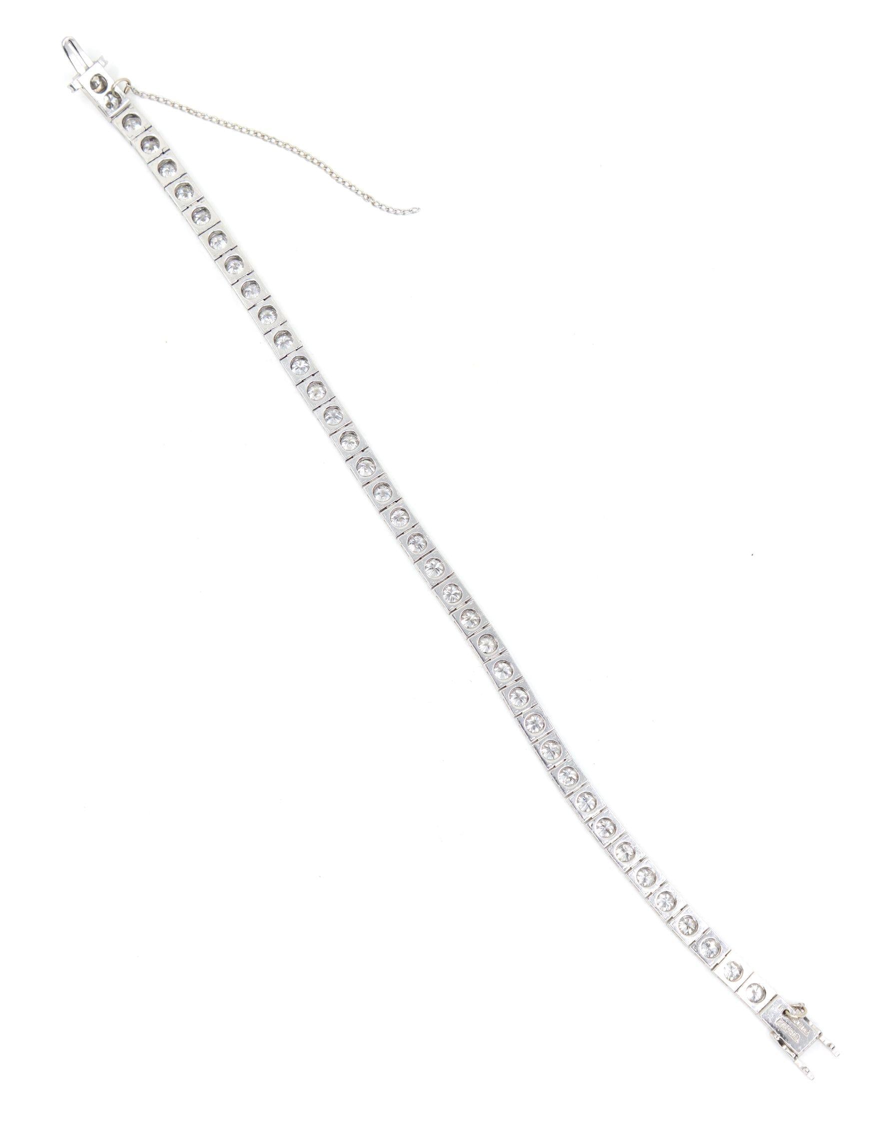 Vintage Platinum Diamond Tennis Bracelet