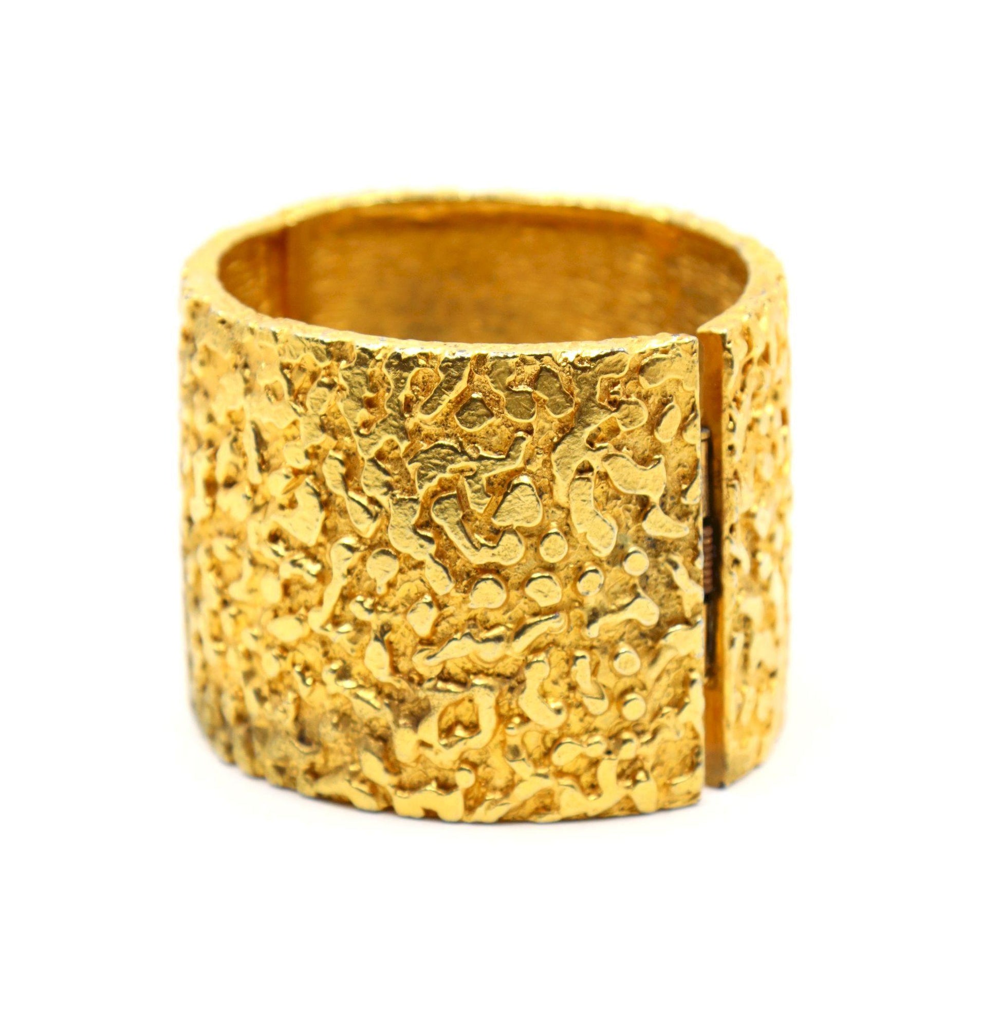 Vintage KJL Gold Tone Textured Bracelet