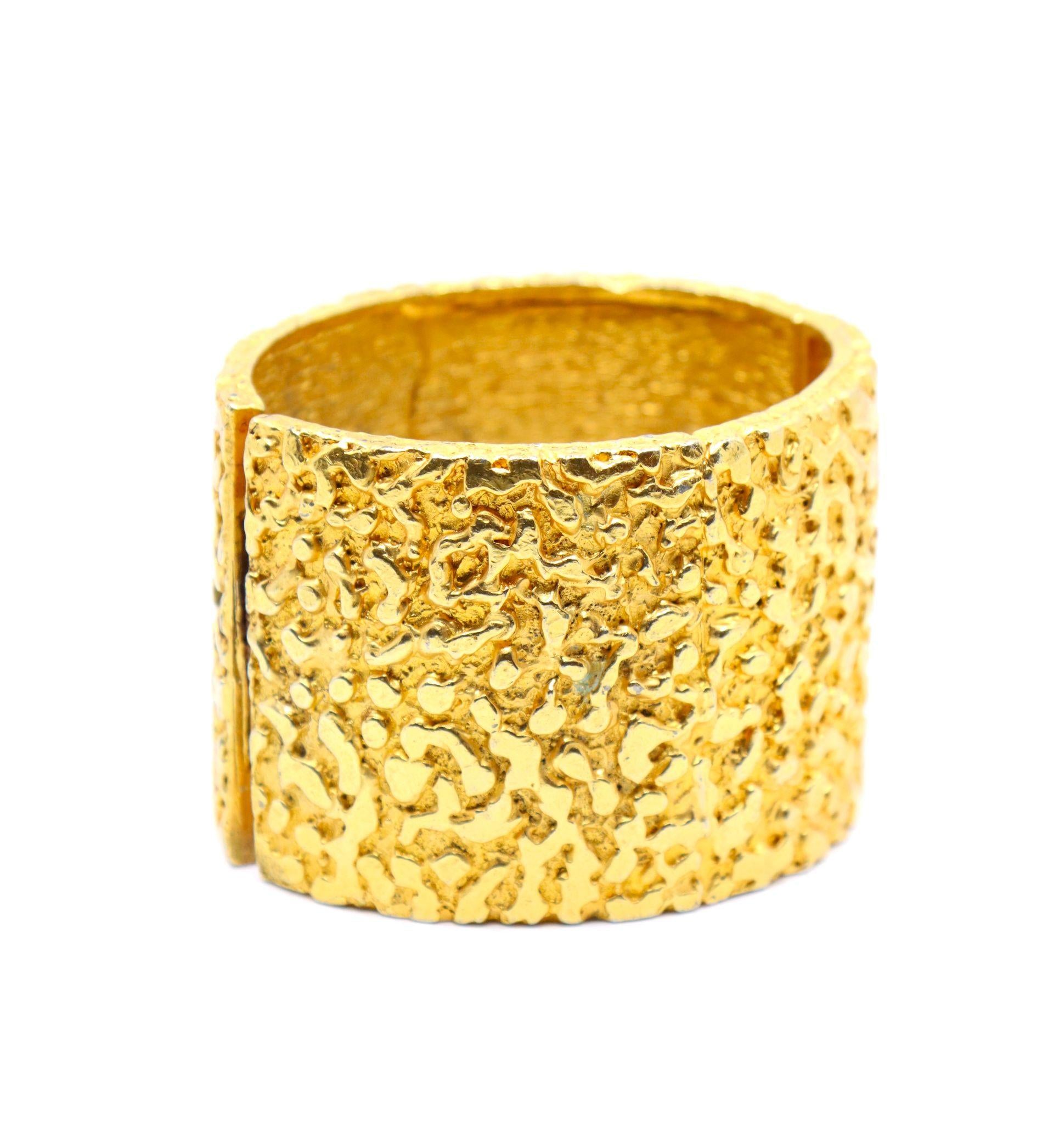 Vintage KJL Gold Tone Textured Bracelet