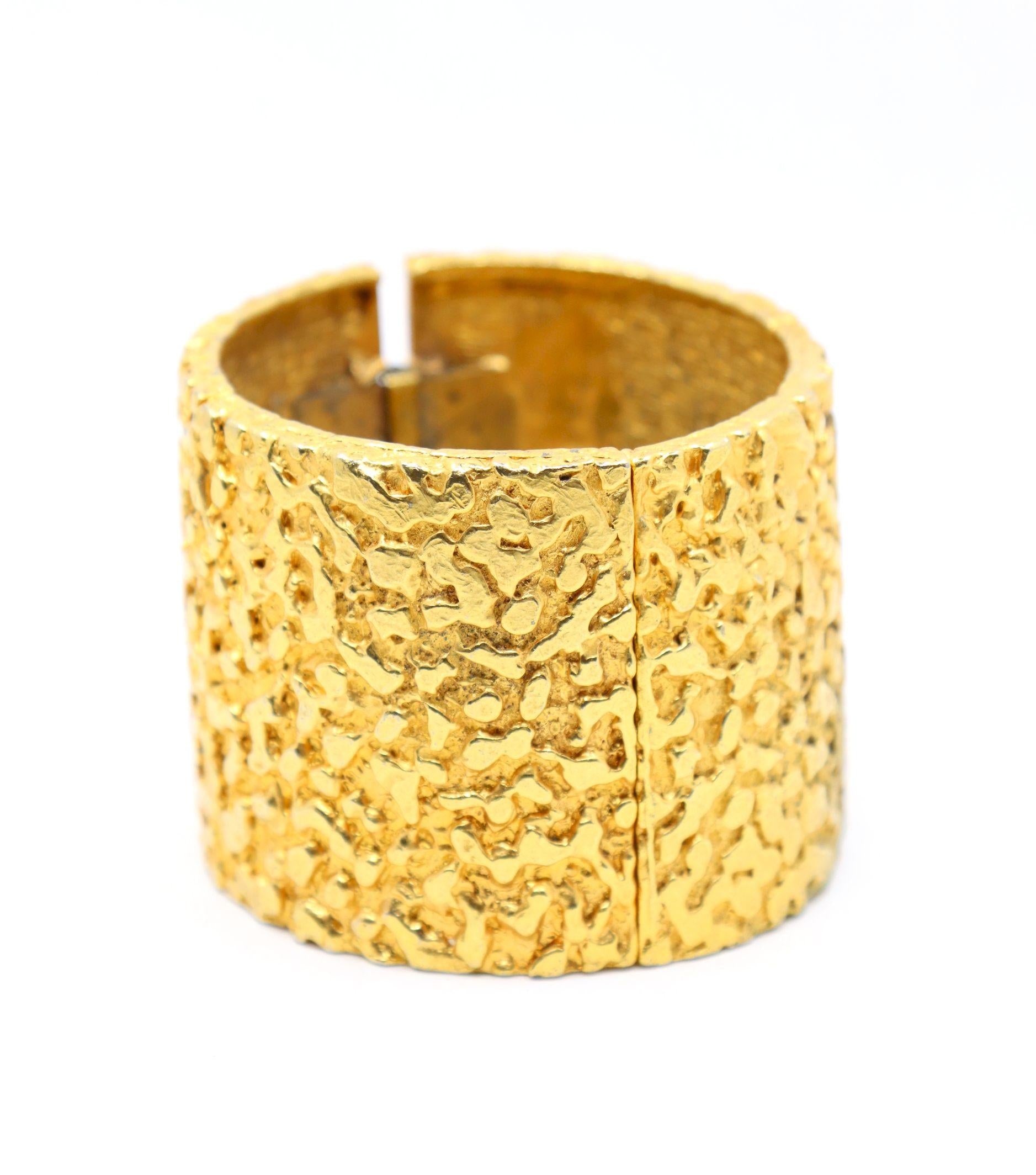 Vintage KJL Gold Tone Textured Bracelet