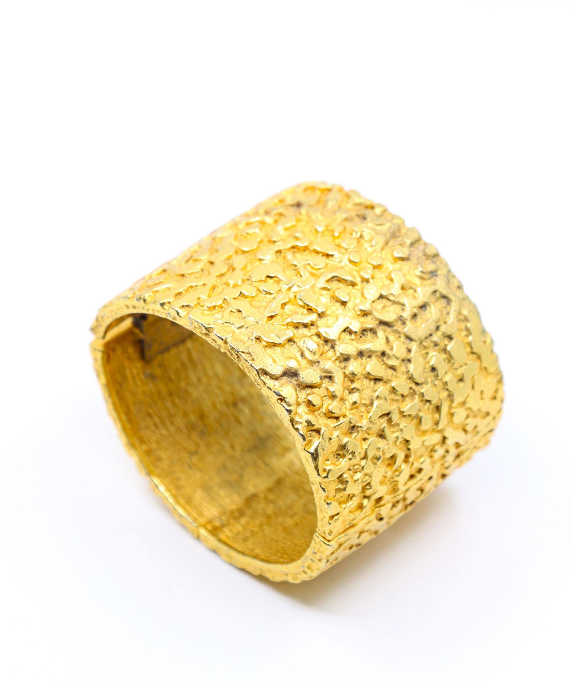 Vintage KJL Gold Tone Textured Bracelet