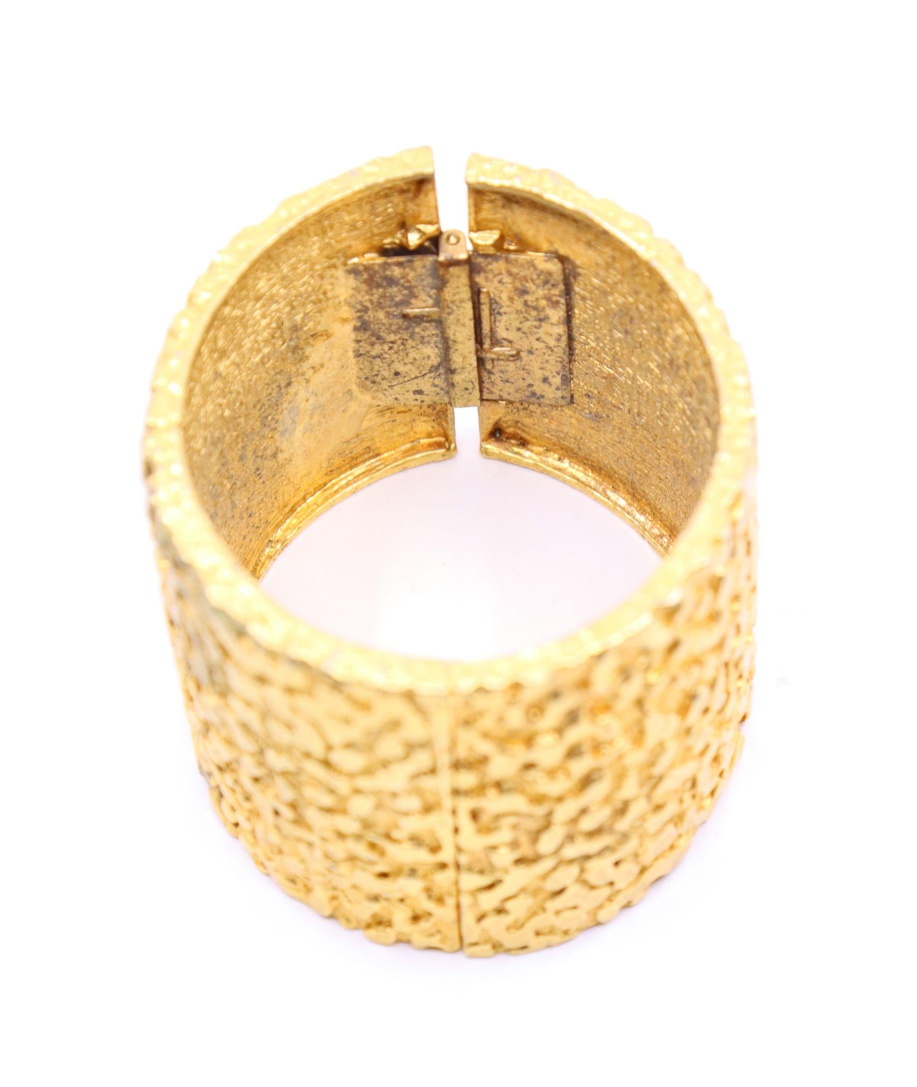 Vintage KJL Gold Tone Textured Bracelet