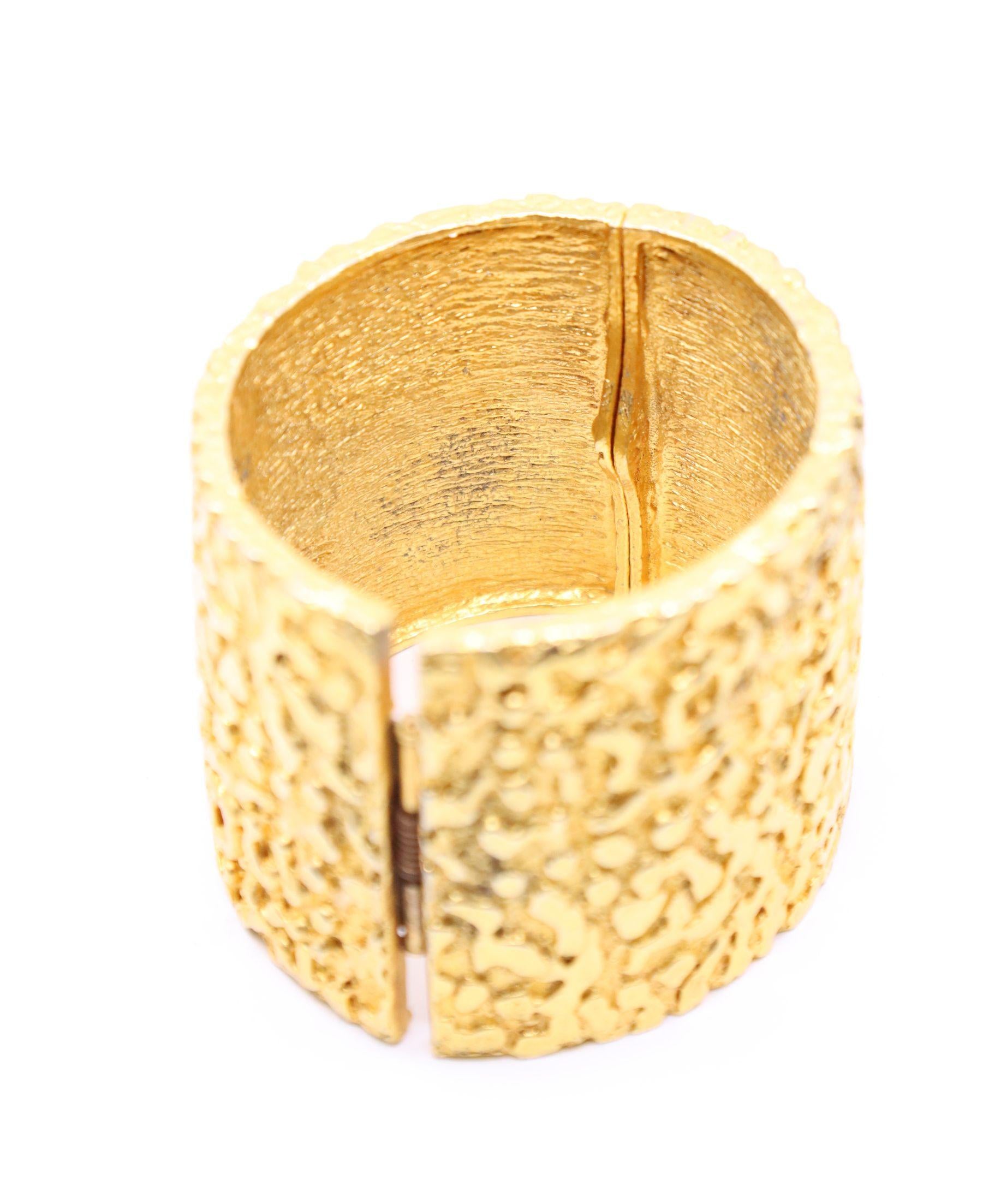 Vintage KJL Gold Tone Textured Bracelet