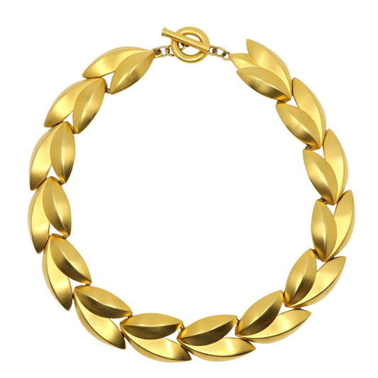 Vintage Givenchy Gold Tone Leafs Collar Necklace