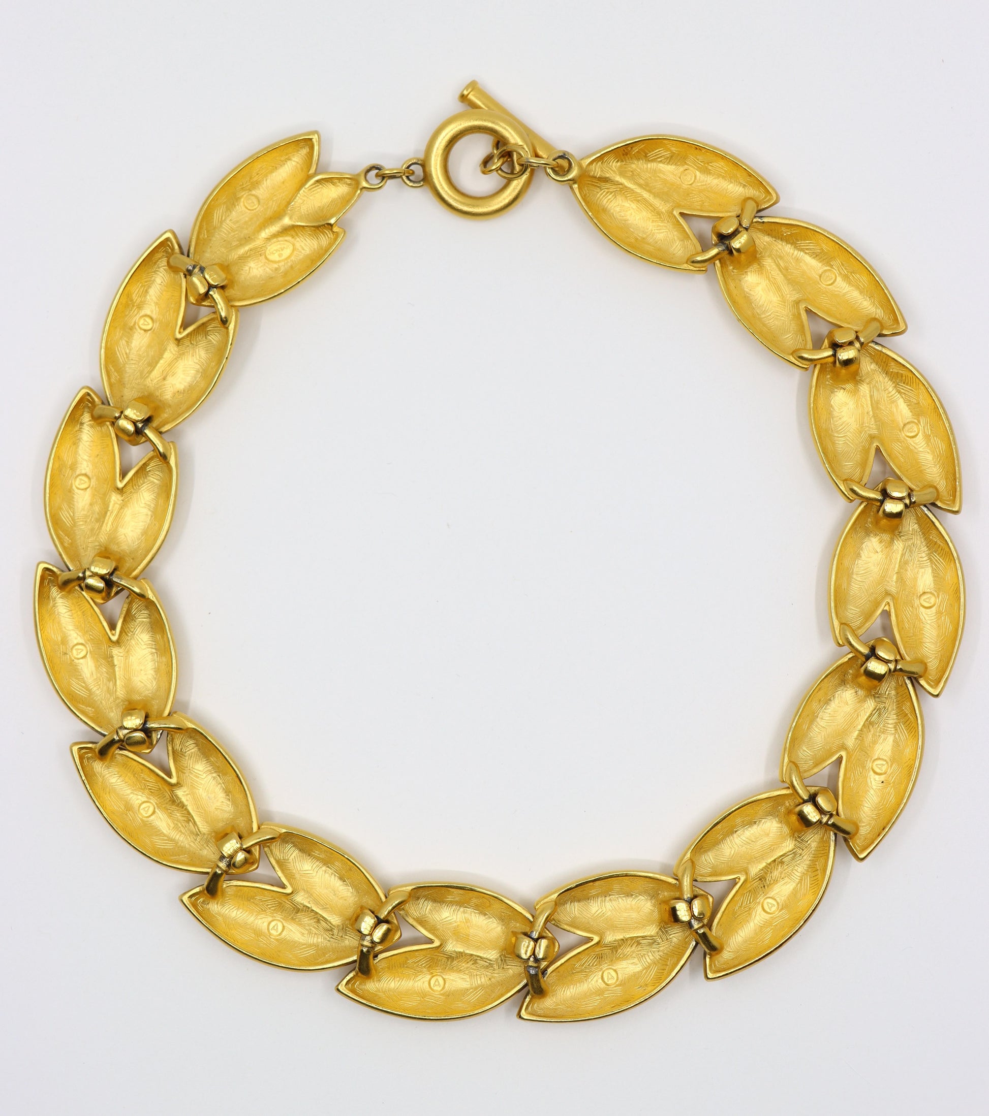 Vintage Givenchy Gold Tone Leafs Collar Necklace