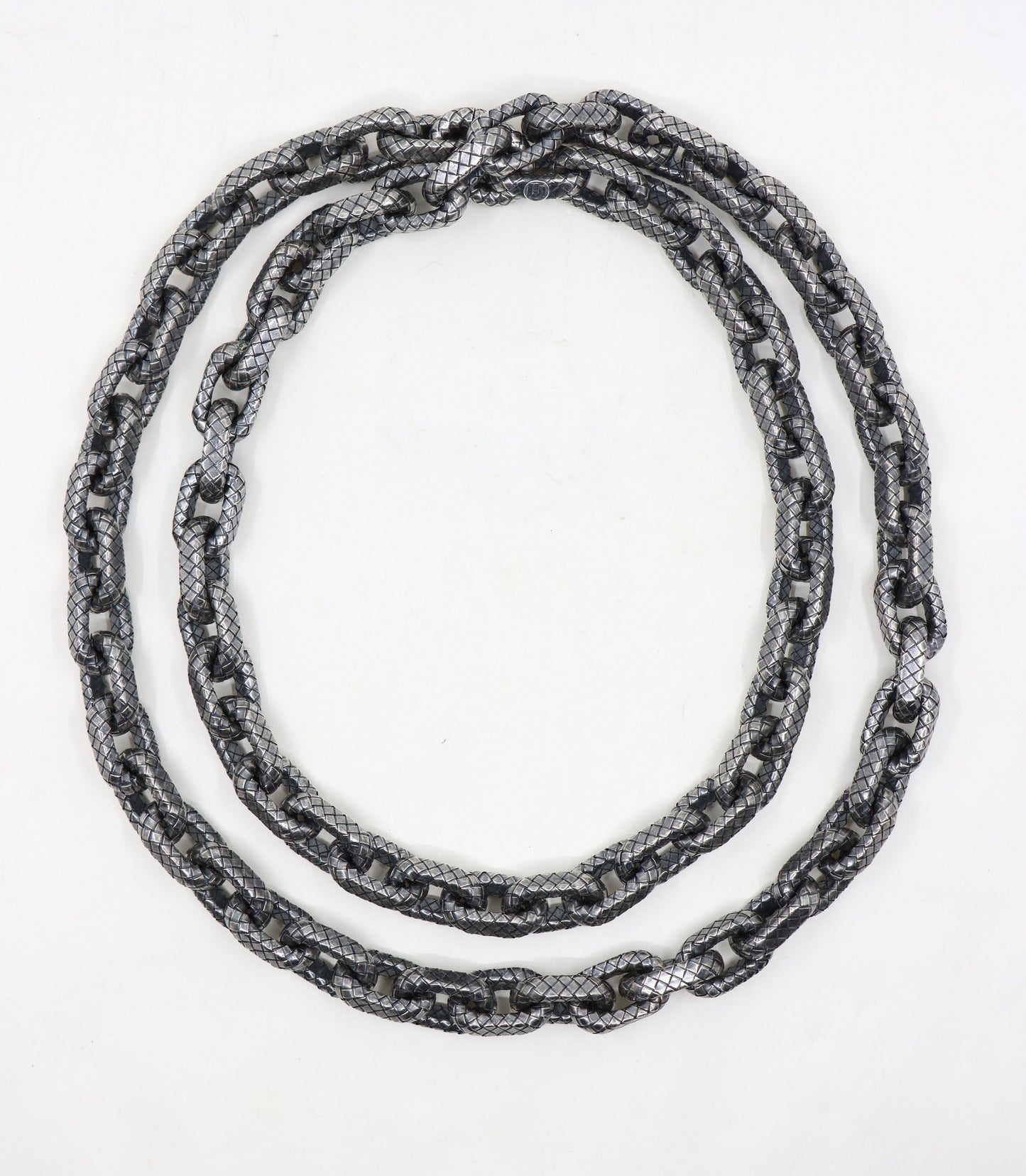 Bottega Veneta Sterling Silver Weave Chunky Chain Necklace