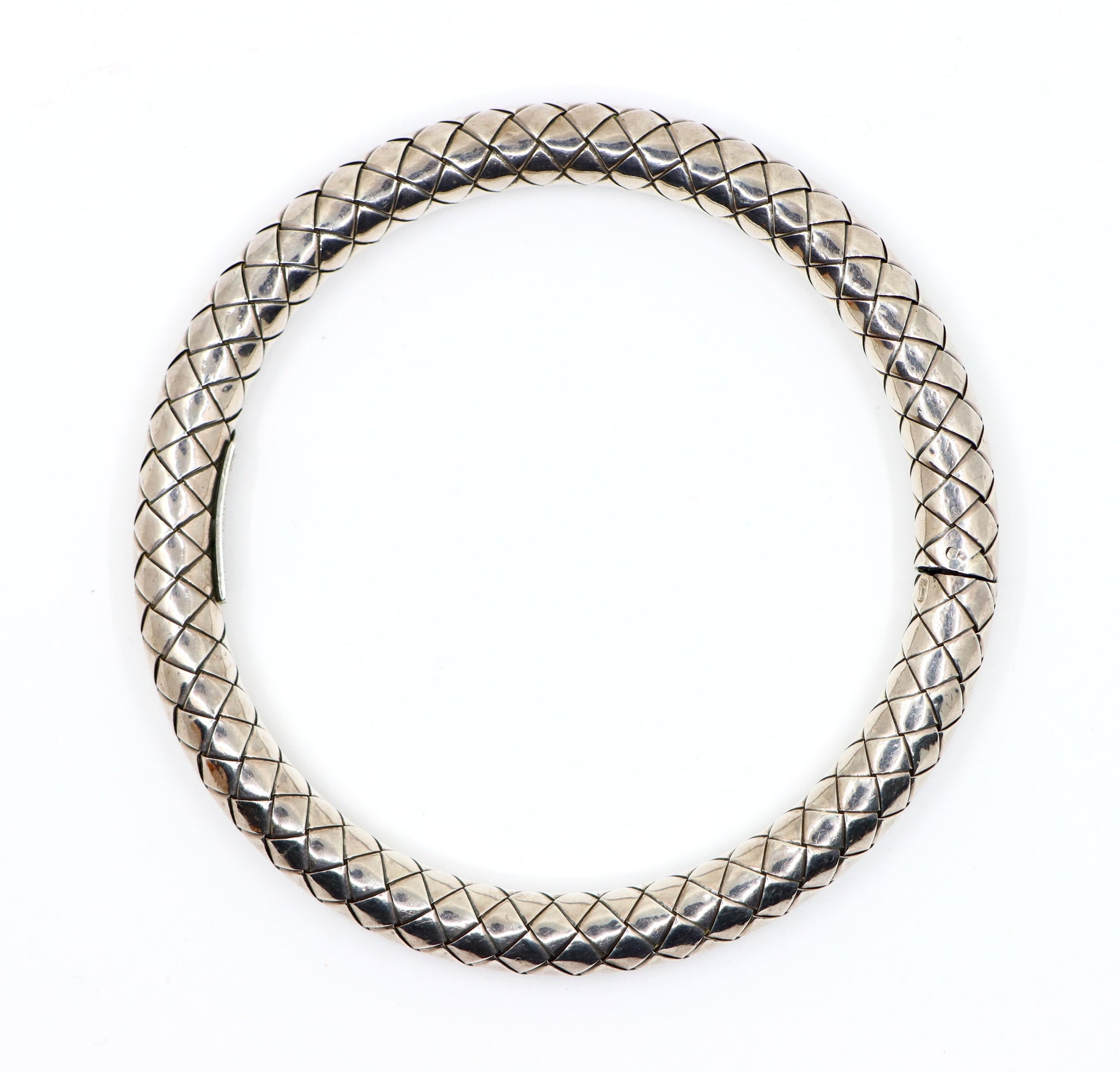 Bottega Veneta Sterling Silver Weave Bangle Bracelet