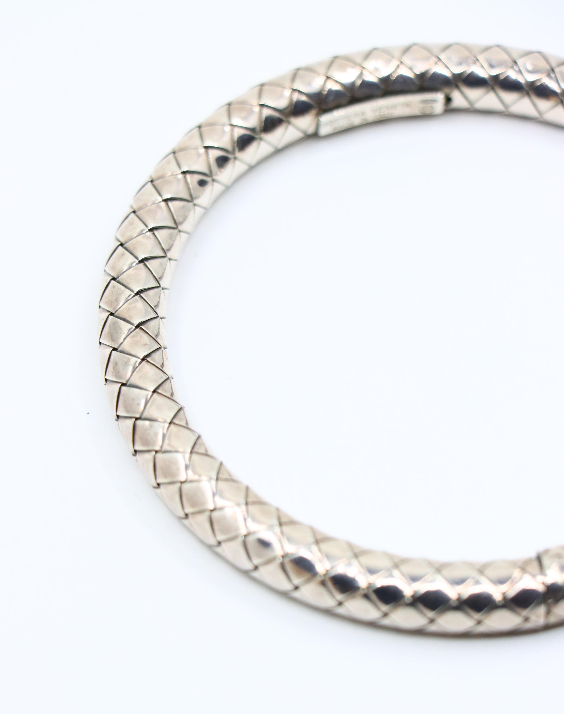 Bottega Veneta Sterling Silver Weave Bangle Bracelet