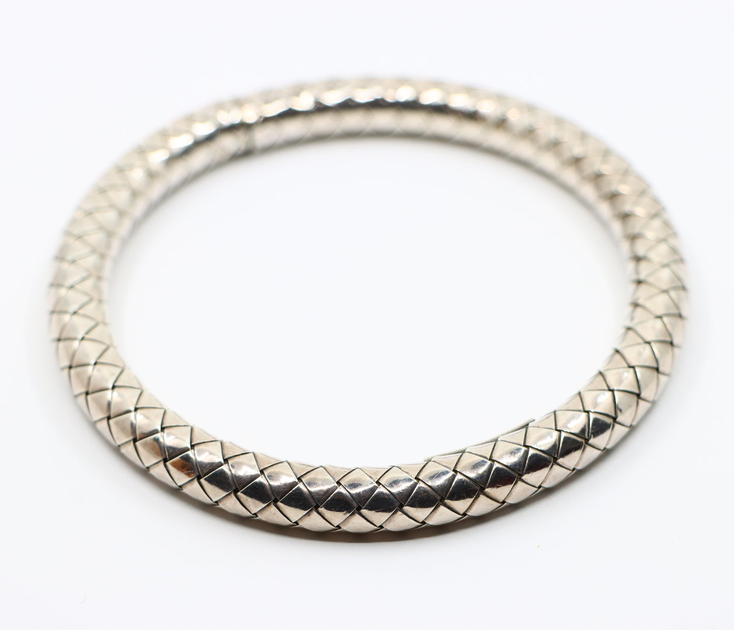 Bottega Veneta Sterling Silver Weave Bangle Bracelet