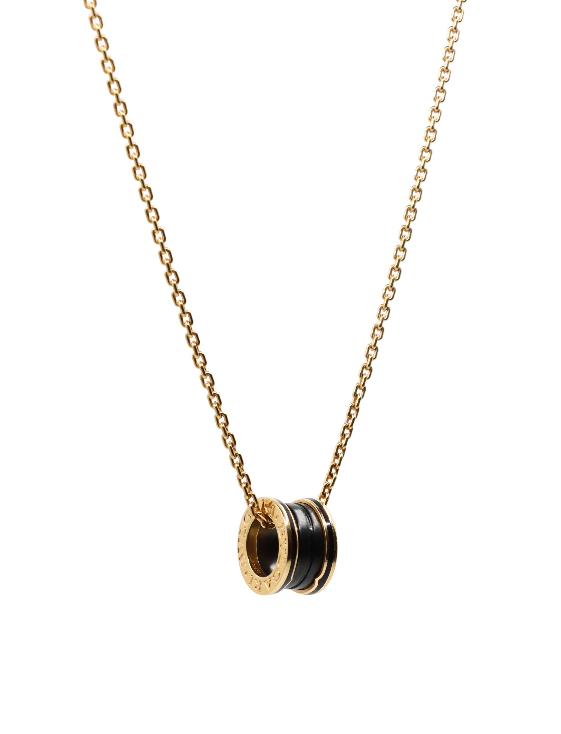 Bulgari B.Zero 18K Rose Gold Black Ceramic Necklace
