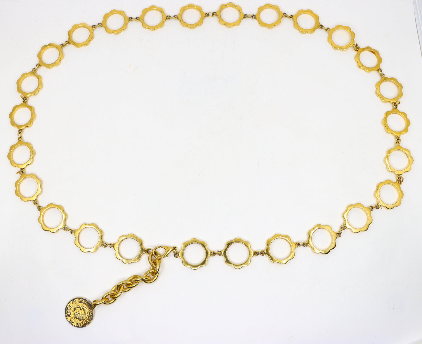 Karl Lagerfeld Gold Tone Loop Chain Necklace/Belt