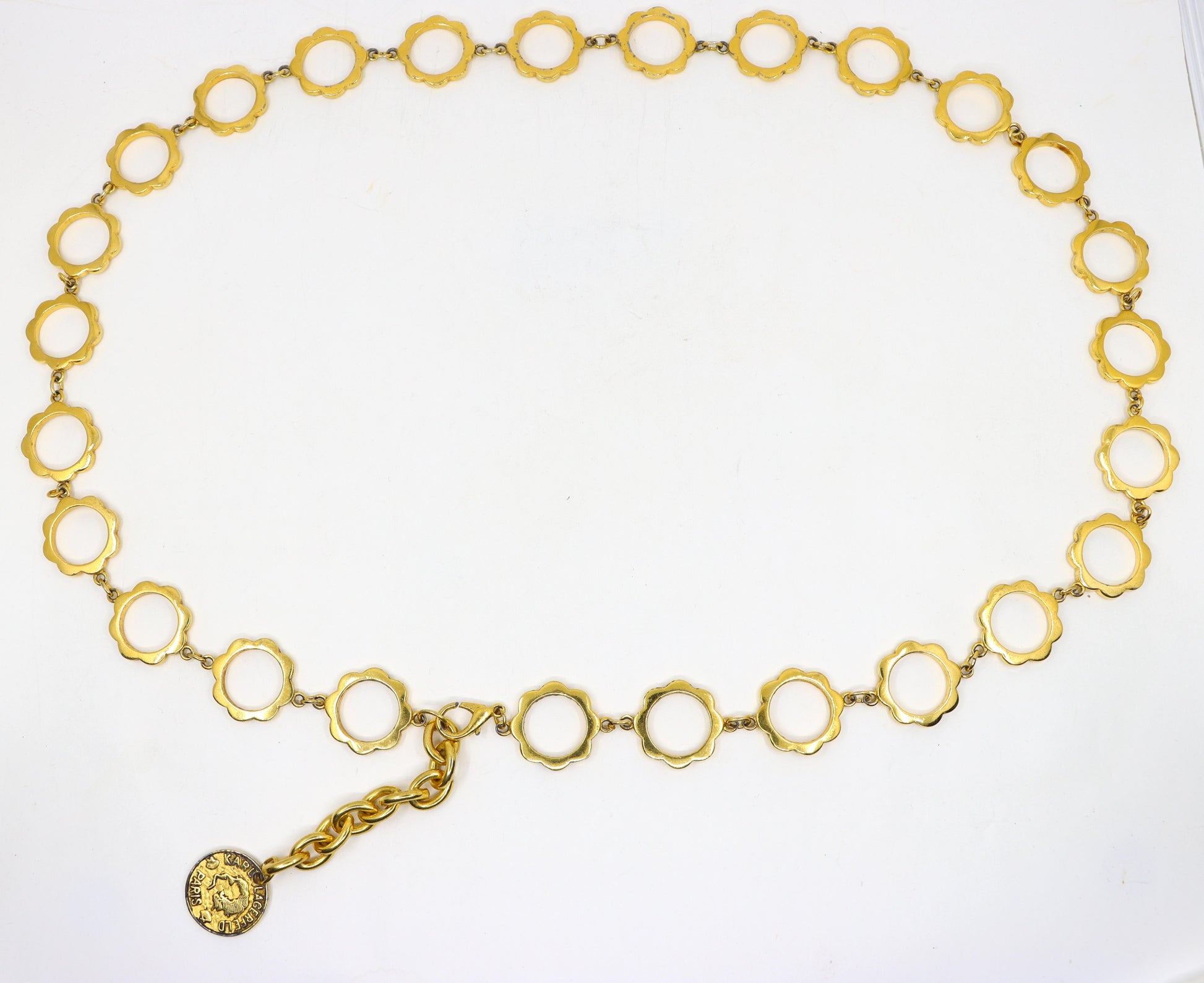 Karl Lagerfeld Gold Tone Loop Chain Necklace/Belt