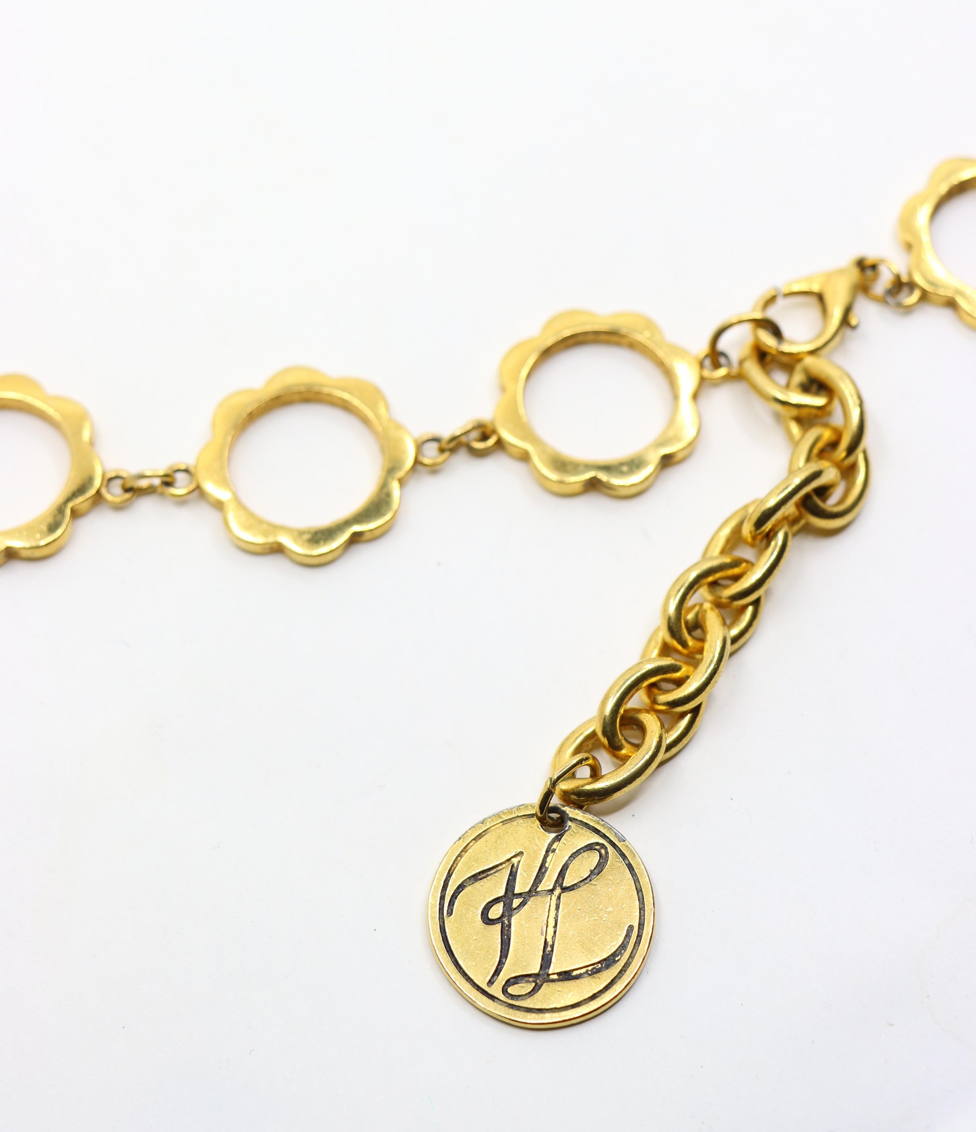 Karl Lagerfeld Gold Tone Loop Chain Necklace/Belt