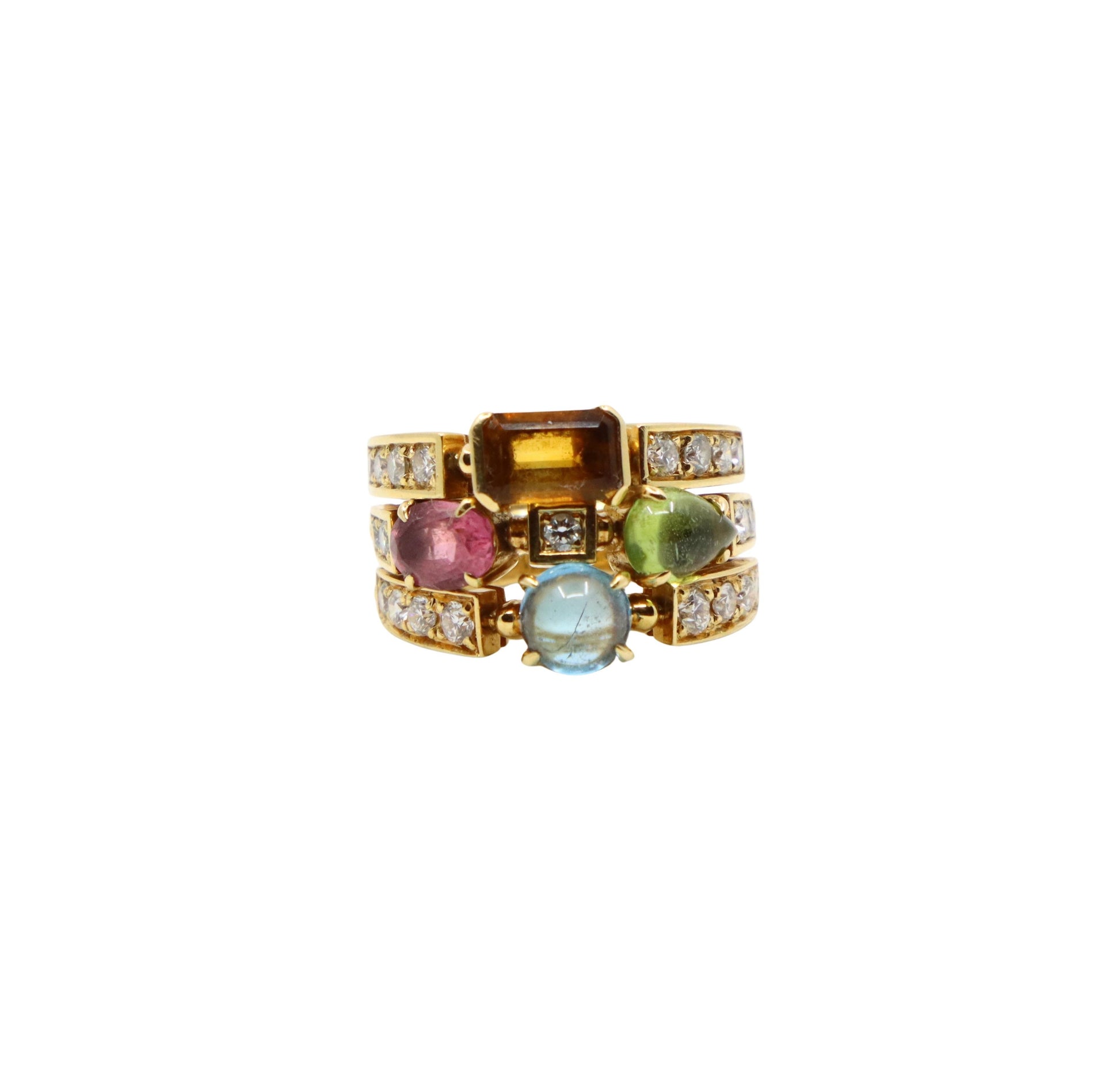 Bulgari Allegra Diamond & Multi-Gemstone Ring