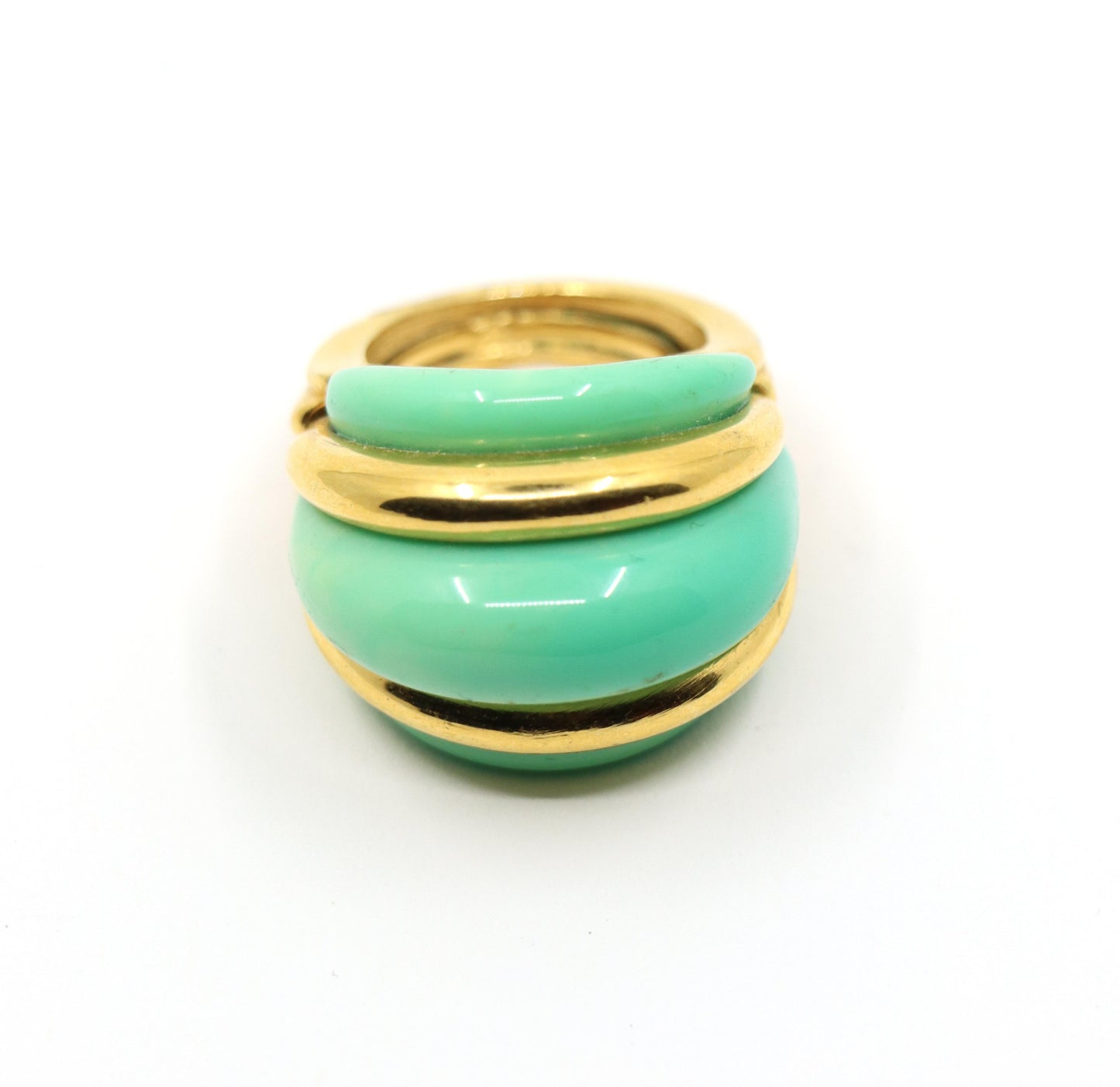 Kenneth Jay Lane KJL Gold Tone Turquoise-Like Resin Ring