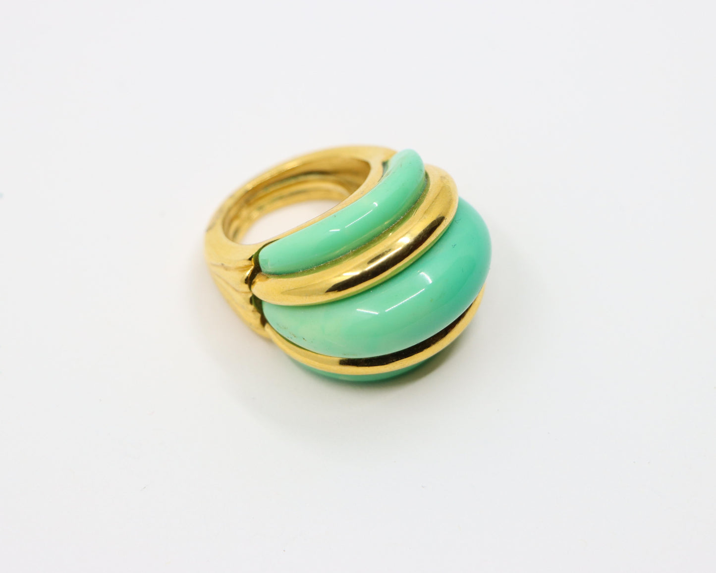 Kenneth Jay Lane KJL Gold Tone Turquoise-Like Resin Ring