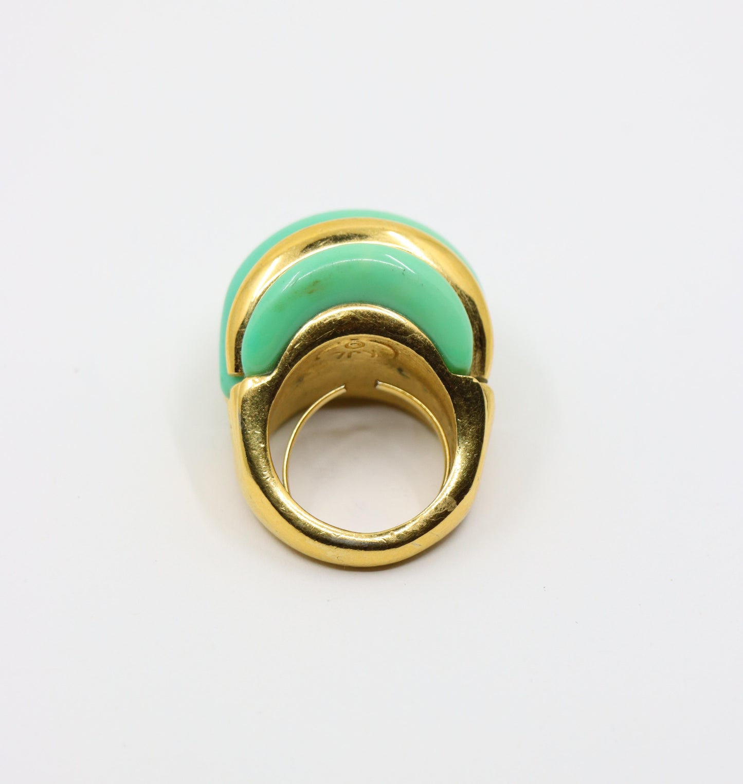 Kenneth Jay Lane KJL Gold Tone Turquoise-Like Resin Ring