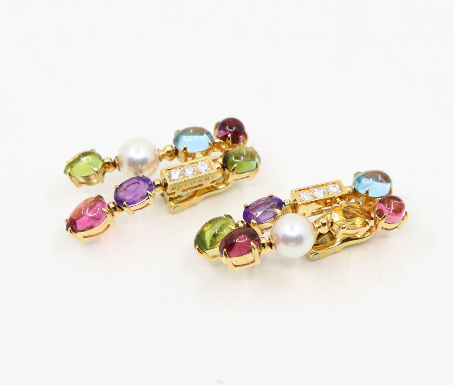 Bulgari Allegra Pearls Diamonds & Multi-gemstone Drop Earring