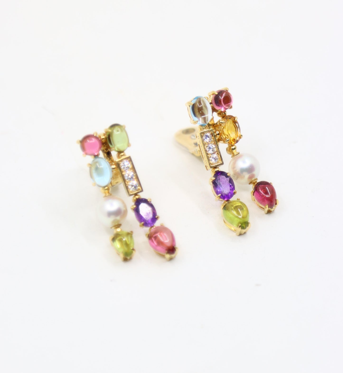 Bulgari Allegra Pearls Diamonds & Multi-gemstone Drop Earring