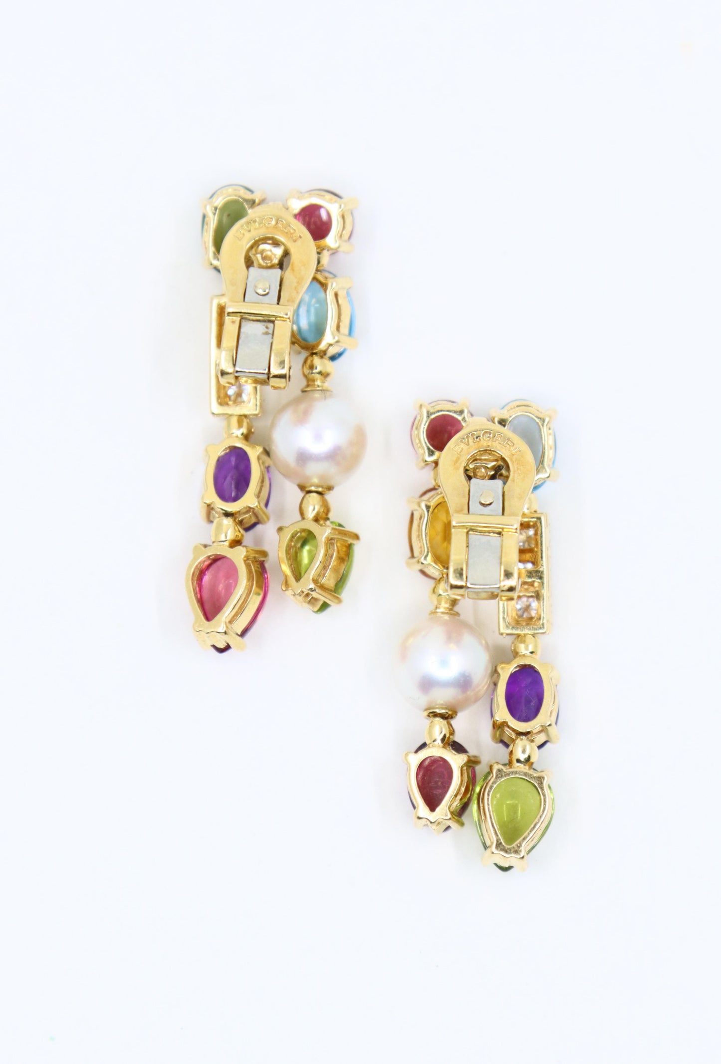 Bulgari Allegra Pearls Diamonds & Multi-gemstone Drop Earring