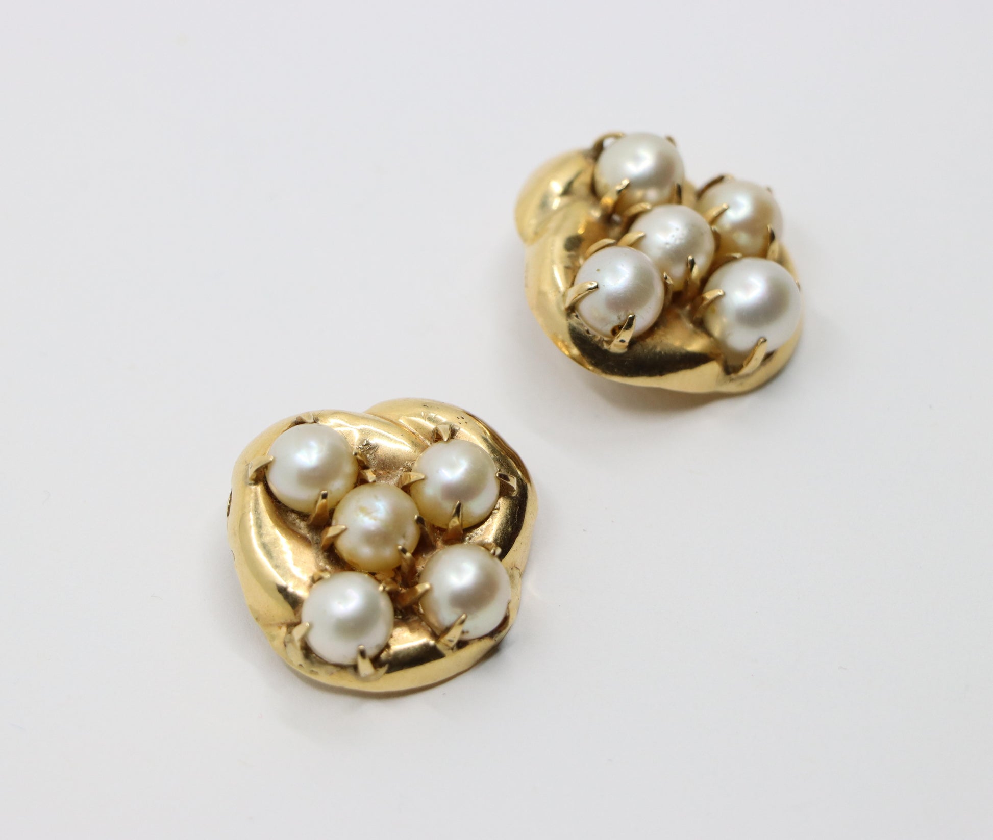 Seaman Schepps 14K Gold Pearl Earrings