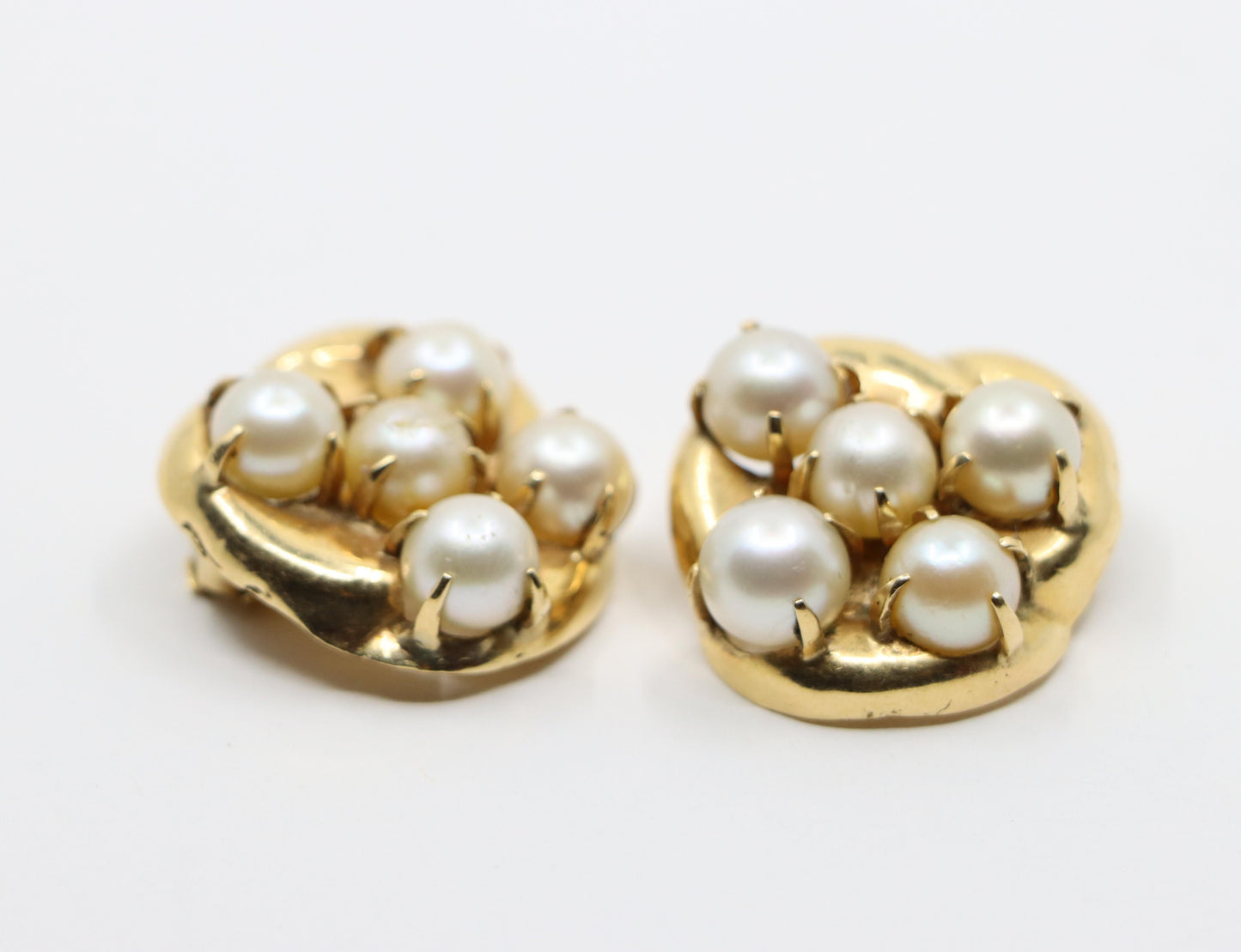 Seaman Schepps 14K Gold Pearl Earrings