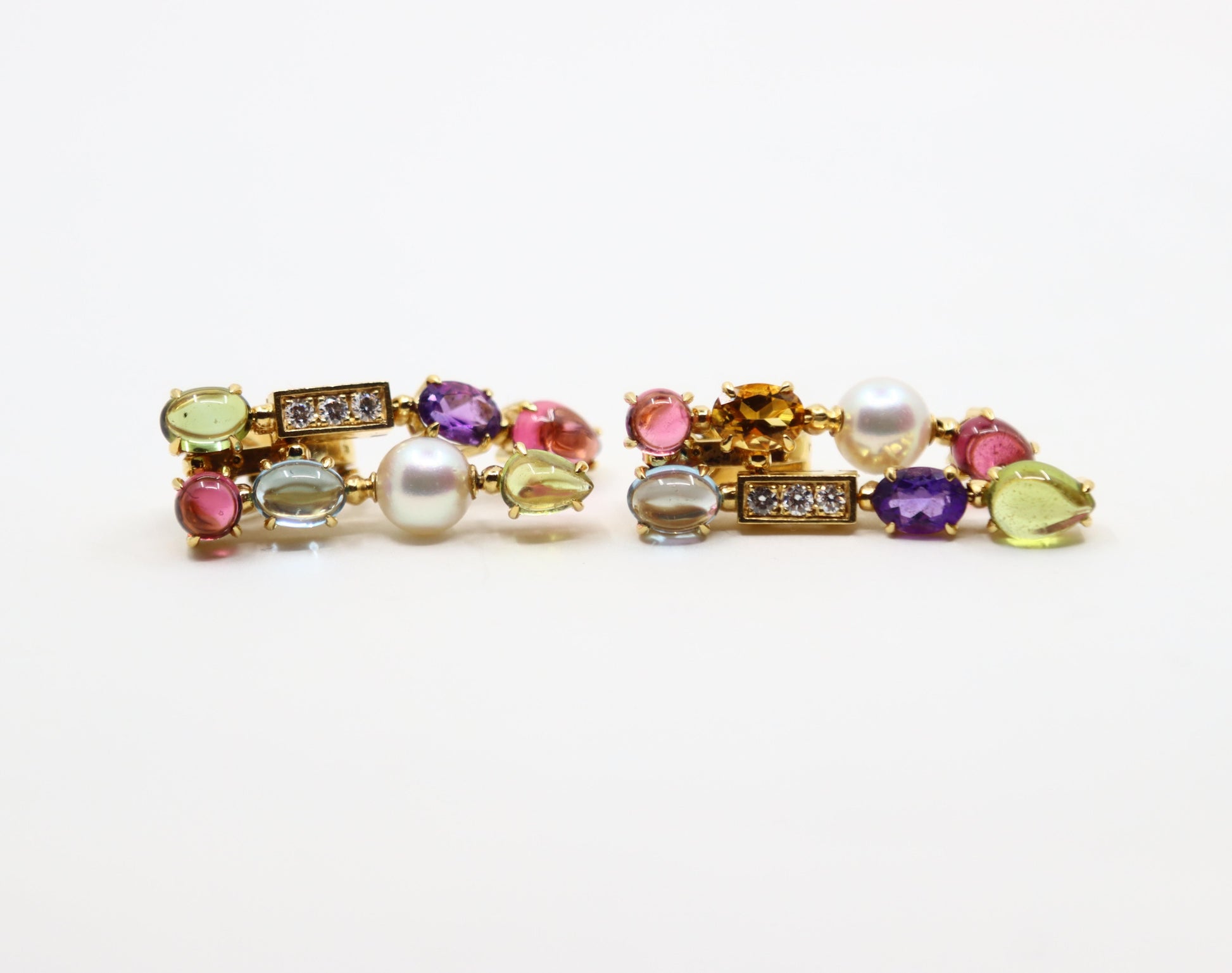 Bulgari Allegra Pearls Diamonds & Multi-gemstone Drop Earring